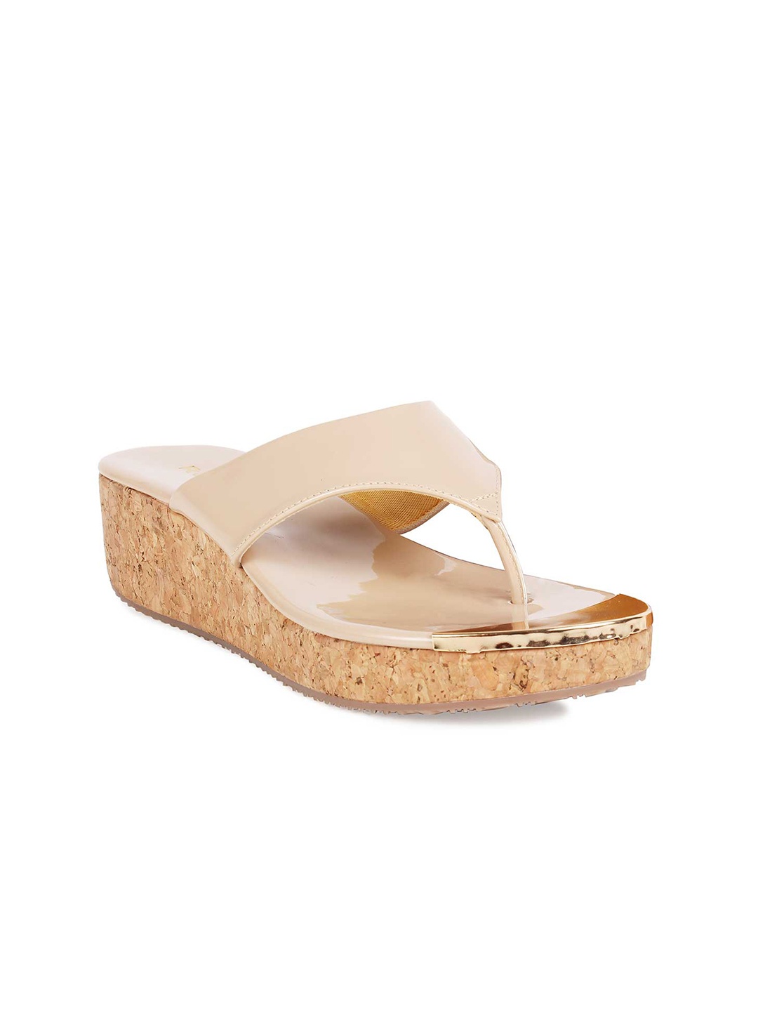Rocia Beige Wedge Sandals