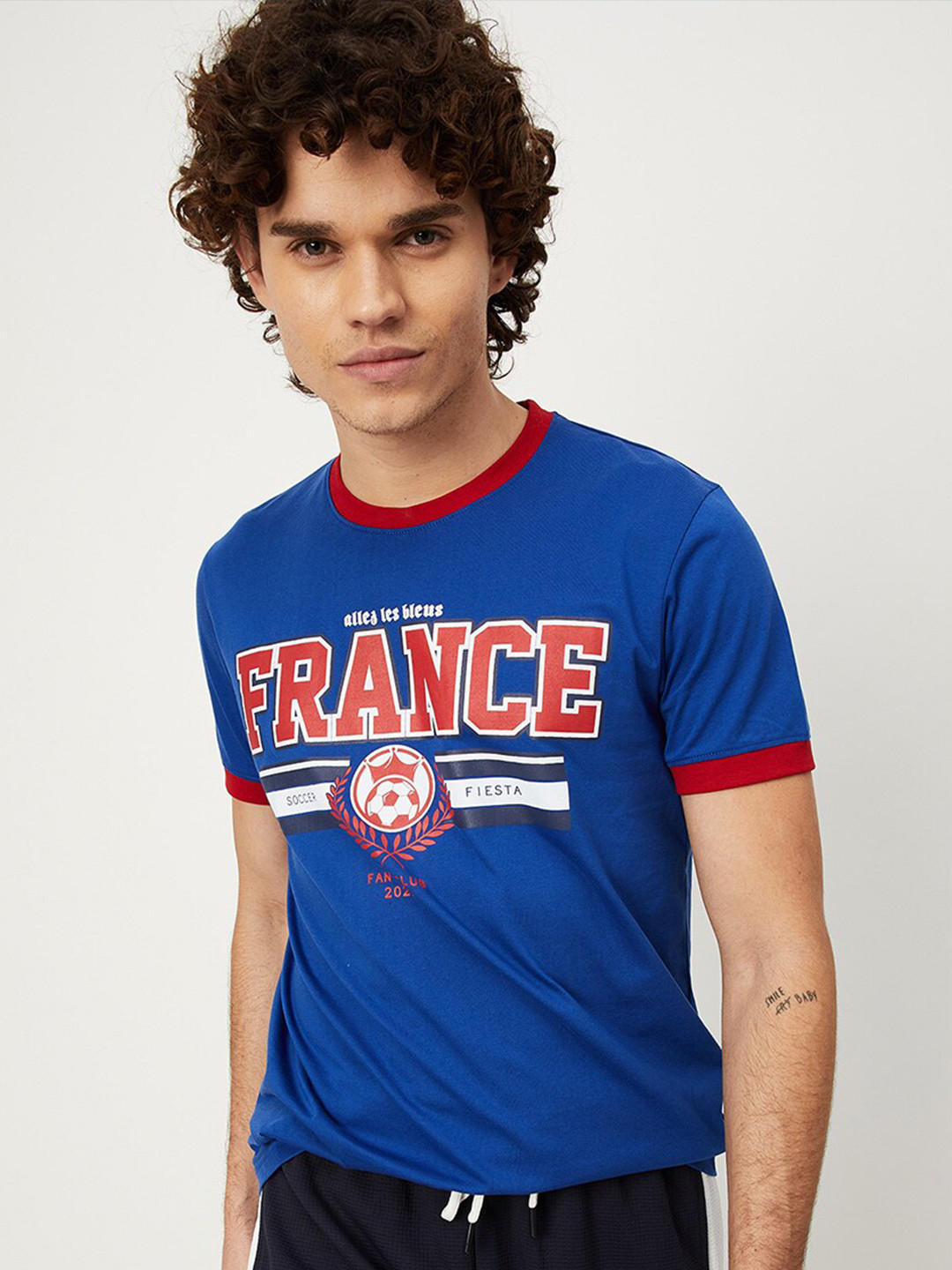 max Men Blue Cotton Typography Printed T-shirt
max Men Blue Cotton Typography Printed T-shirt