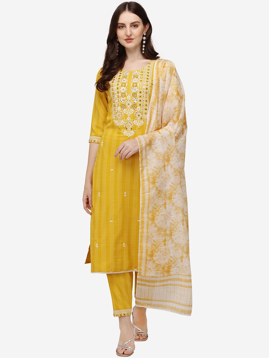 Berrylicious Women Yellow Floral Embroidered Pure Cotton Kurta with Trousers & With Dupatta
Berrylicious Women Yellow Floral Embroidered Pure Cotton Kurta with Trousers & With Dupatta