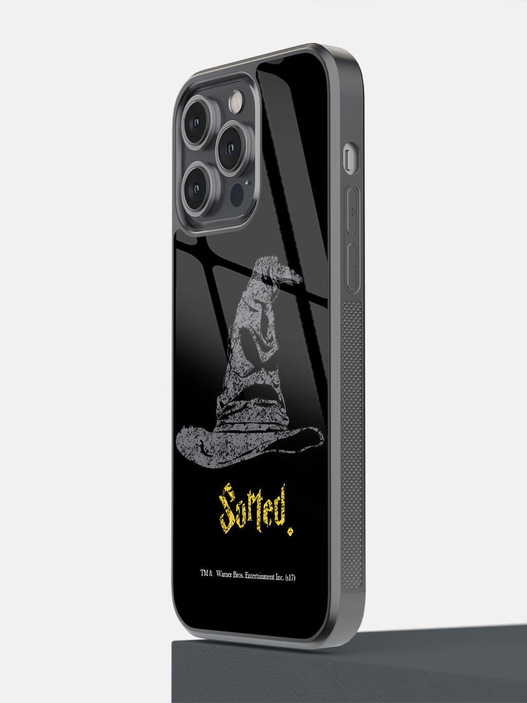 macmerise Black & Yellow Sorting Hat Design iPhone 14 Pro Max Bumper Case