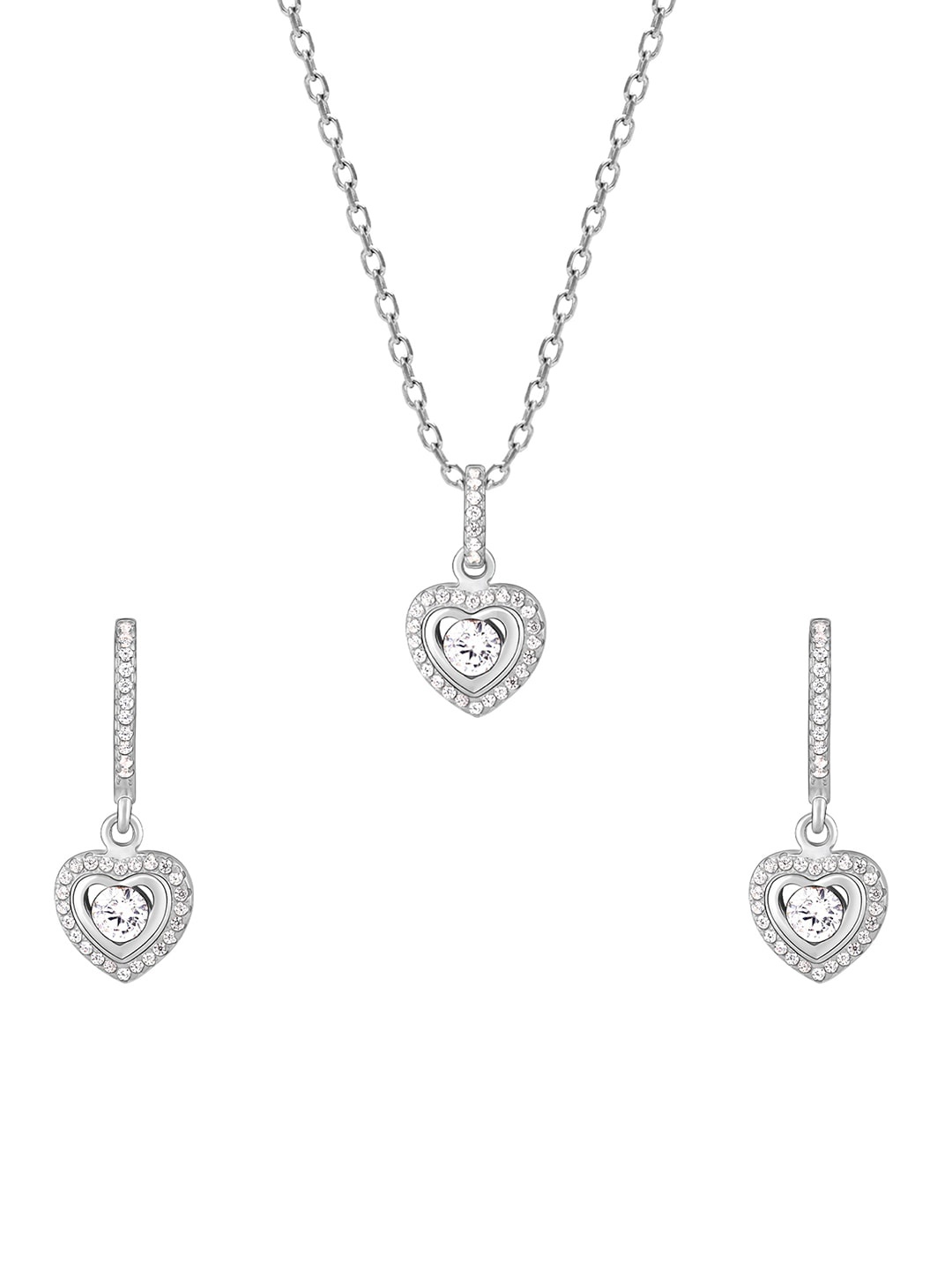 GIVA 925 Sterling Silver Rhodium-Plated Silver-Toned & White CZ Studded Jewellery Set
GIVA 925 Sterling Silver Rhodium-Plated Silver-Toned & White CZ Studded Jewellery Set