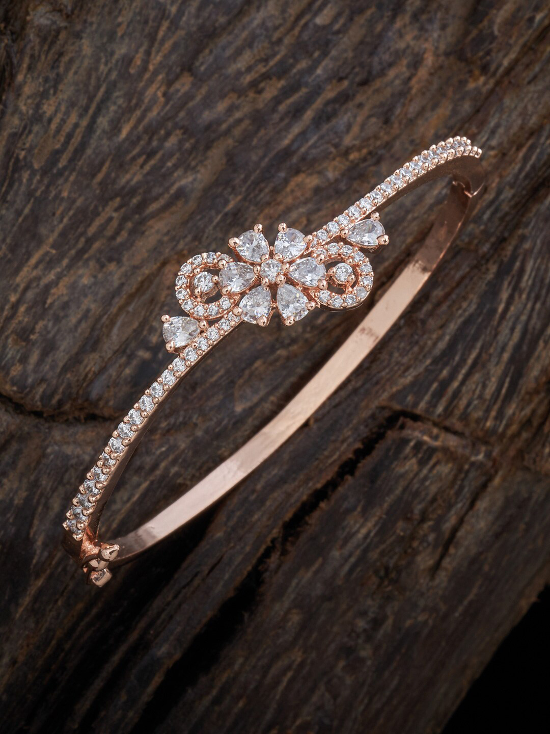 Kushal's Fashion Jewellery Women Rose Gold & White Cubic Zirconia Rose Gold-Plated Kada Bracelet
Kushal's Fashion Jewellery Women Rose Gold & White Cubic Zirconia Rose Gold-Plated Kada Bracelet