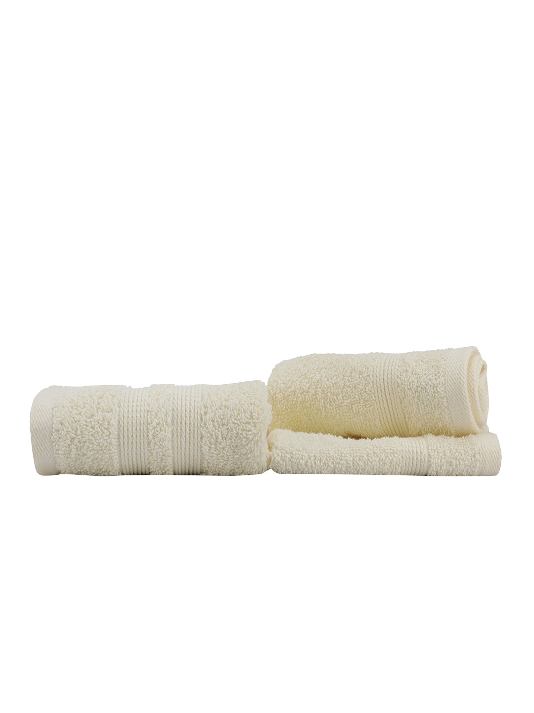 LUSH & BEYOND Set Of 3 Cream Colored 500 GSM Pure Cotton Towel Set