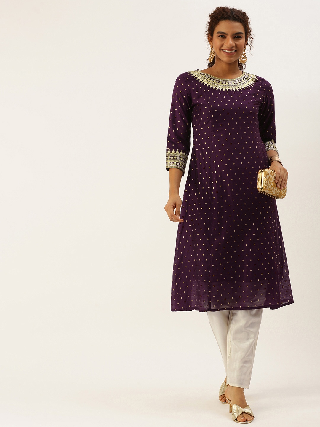 SWAGG INDIA Women Purple Ethnic Motifs Embroidered Empire Sequinned Kurta with Trousers
SWAGG INDIA Women Purple Ethnic Motifs Embroidered Empire Sequinned Kurta with Trousers