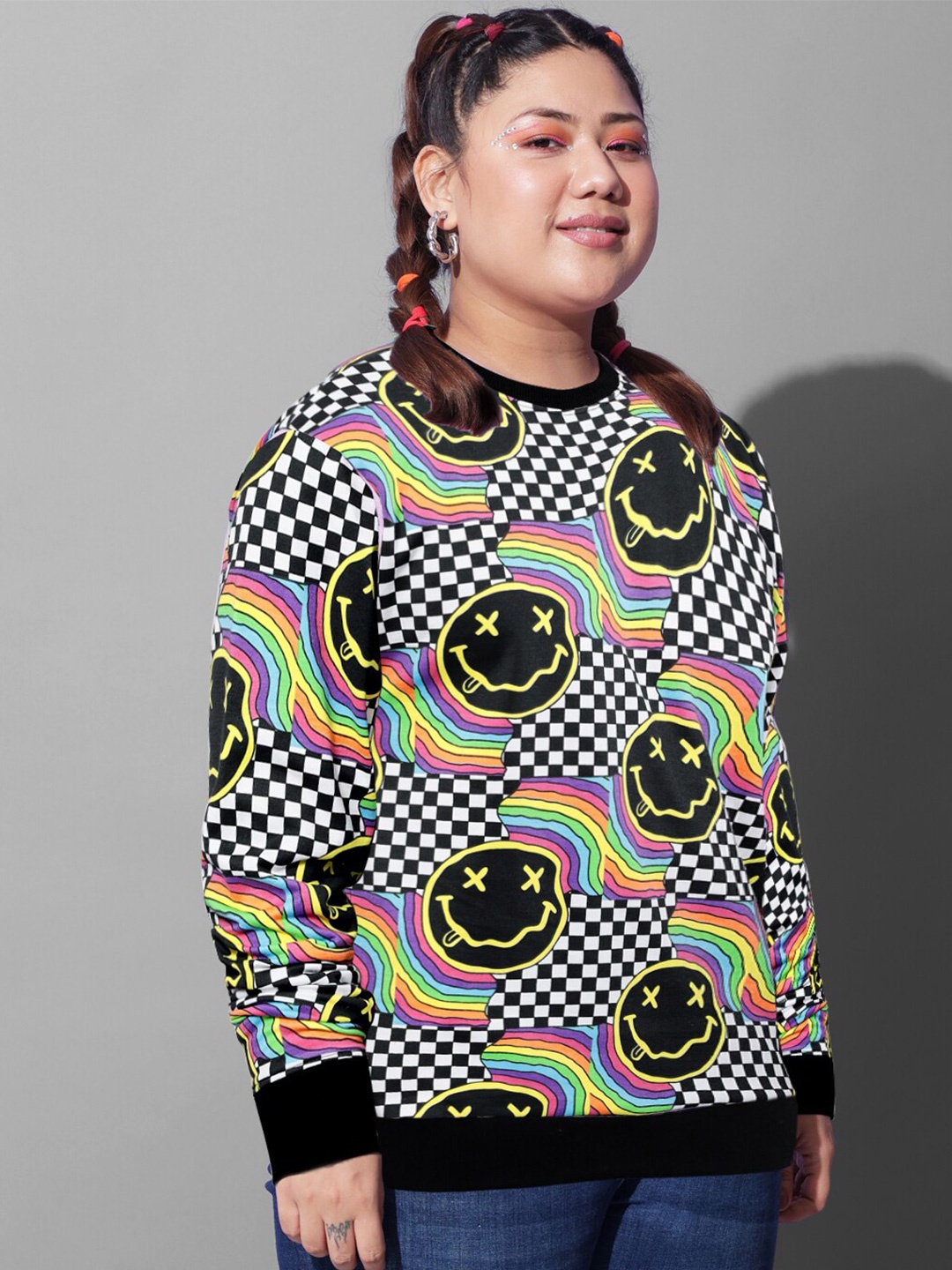 BEYOUND SIZE - THE DRY STATE Women Plus Size White & Black Printed Fleece Sweatshirt
BEYOUND SIZE - THE DRY STATE Women Plus Size White & Black Printed Fleece Sweatshirt
