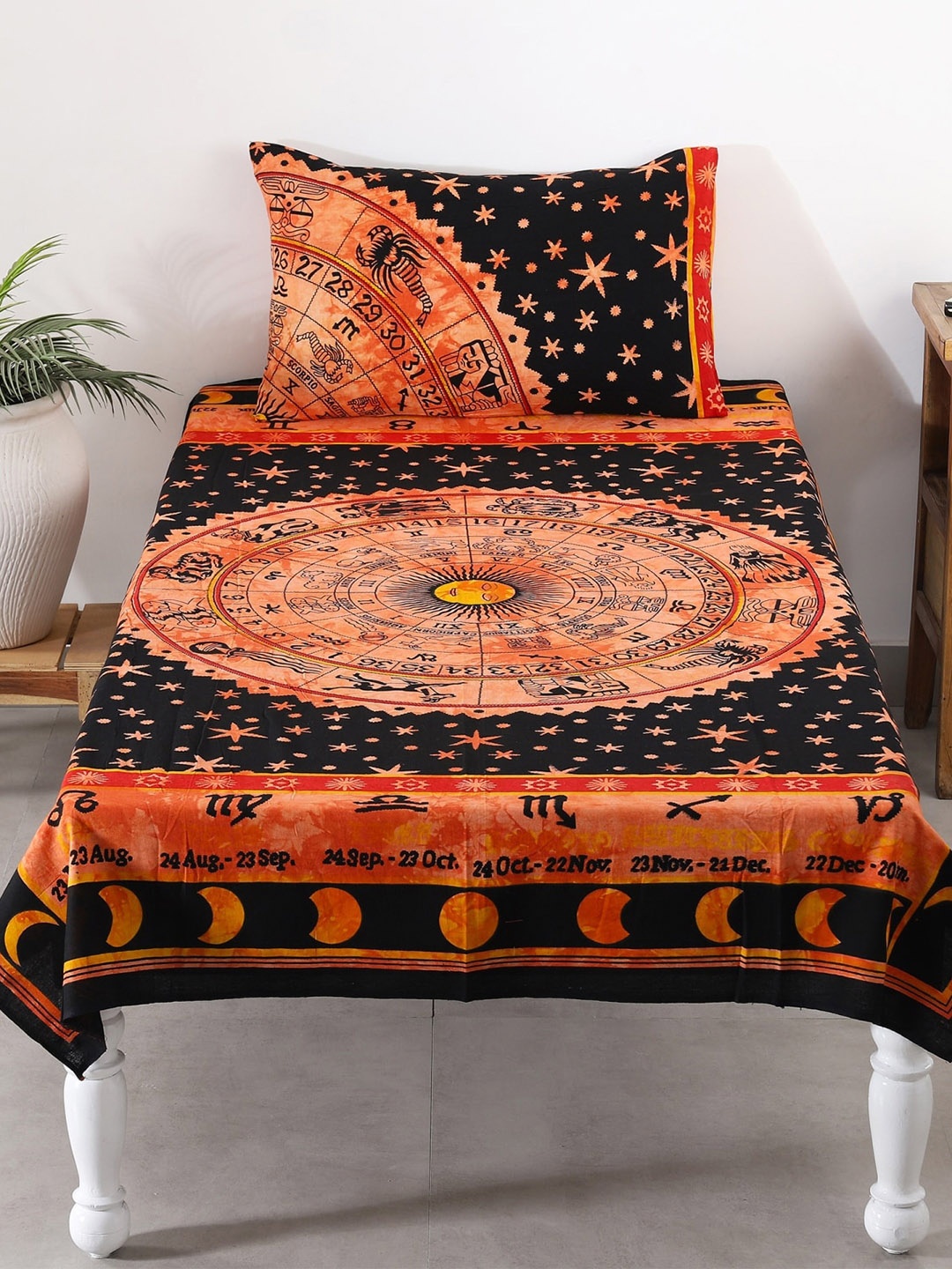 HANDICRAFT PALACE Orange & Black Printed 144 TC Cotton Single Bedsheet with 1 Pillow Cover
HANDICRAFT PALACE Orange & Black Printed 144 TC Cotton Single Bedsheet with 1 Pillow Cover
