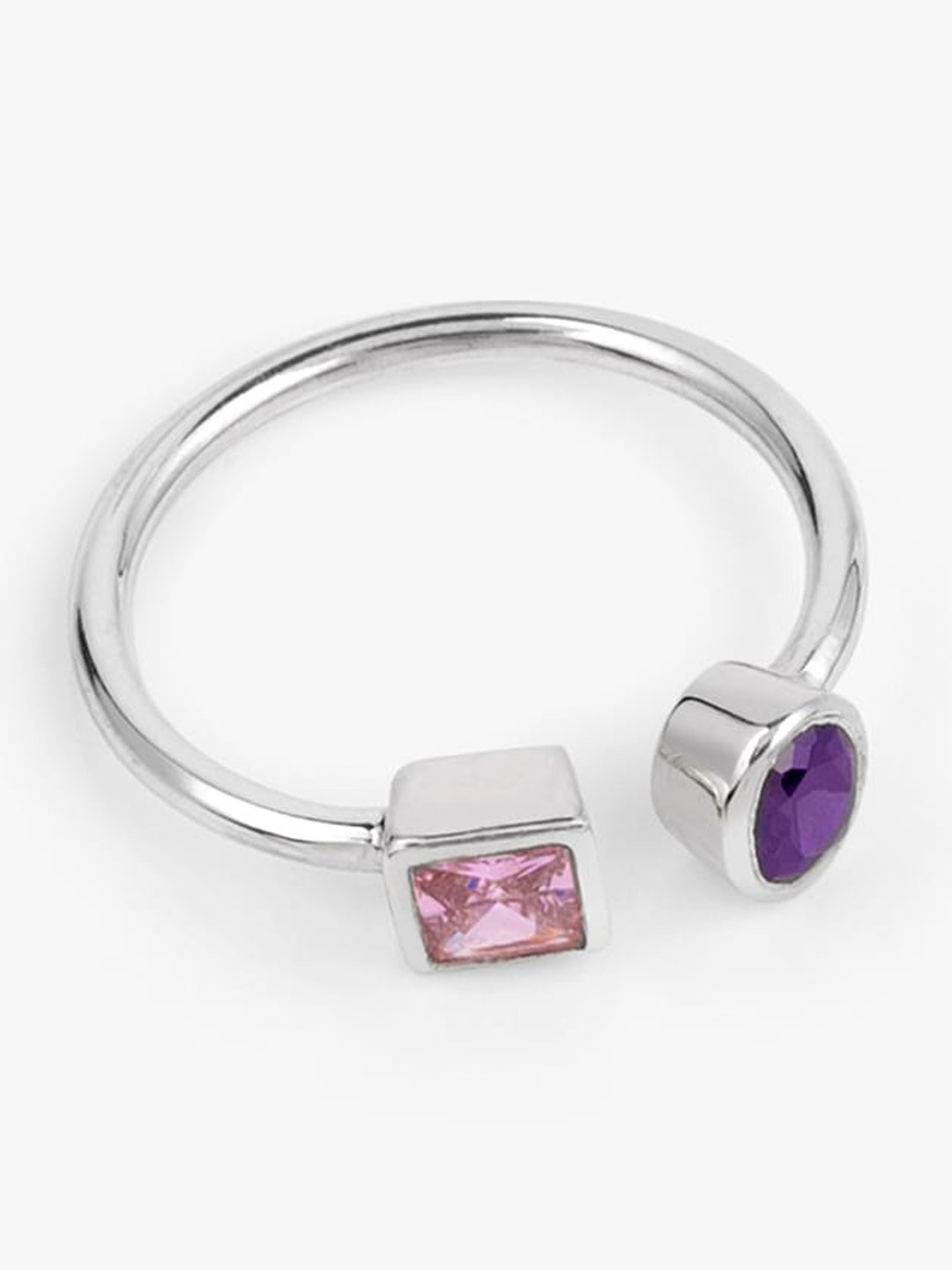 March by FableStreet 92.5 Sterling Silver Silver-Plated Purple & Pink CZ Studded Ring
March by FableStreet 92.5 Sterling Silver Silver-Plated Purple & Pink CZ Studded Ring