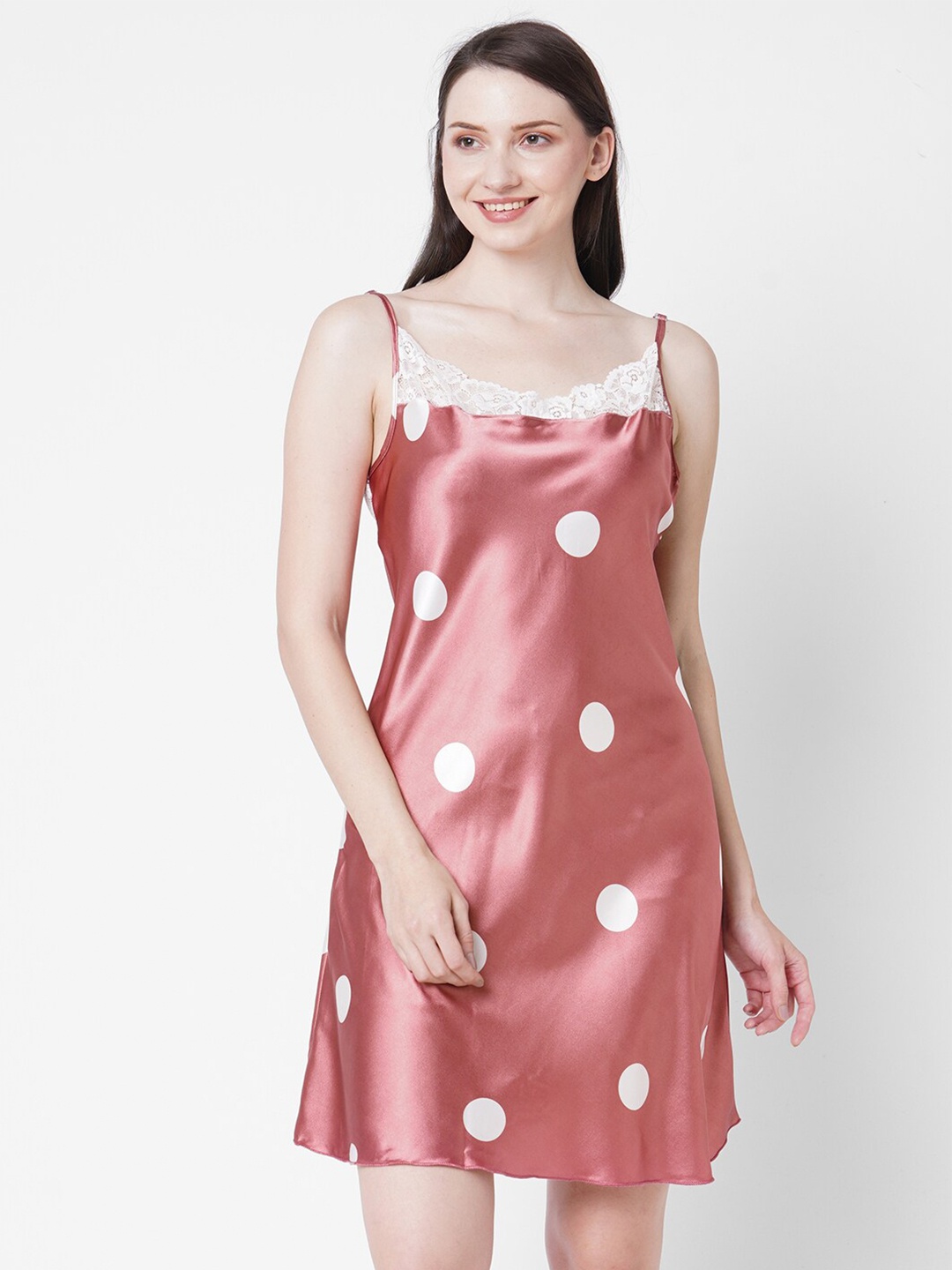 Sweet Dreams Brown Printed Nightdress