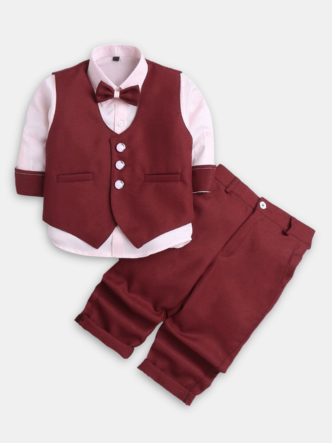 Hopscotch Boys 3-Piece Suit, Maroon