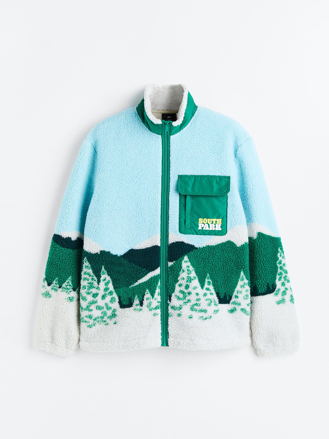 H&M Men Blue & Green Relaxed Fit Fleece Jacket
H&M Men Blue & Green Relaxed Fit Fleece Jacket