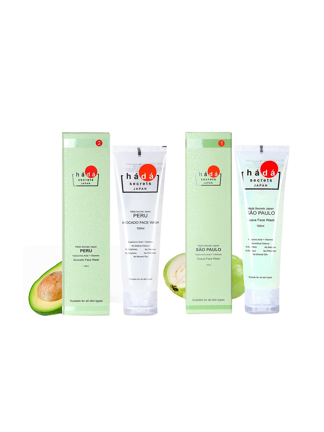 Hada Secrets Japan Set Of 2 Face Wash - Peru Avocado & Sao Paulo Guava - 100ml each, White
Hada Secrets Japan Set Of 2 Face Wash - Peru Avocado & Sao Paulo Guava - 100ml each, White