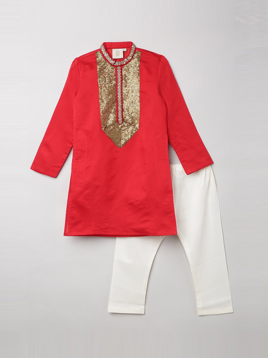 BYB PREMIUM Boys Red Ethnic Motifs Embroidered Sequinned Pure Silk Kurta with Pyjamas
BYB PREMIUM Boys Red Ethnic Motifs Embroidered Sequinned Pure Silk Kurta with Pyjamas