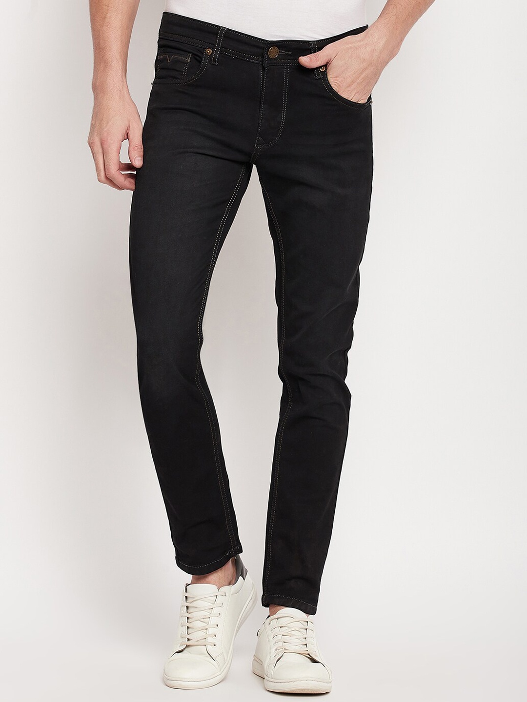 Duke Men Black Slim Fit Stretchable Jeans