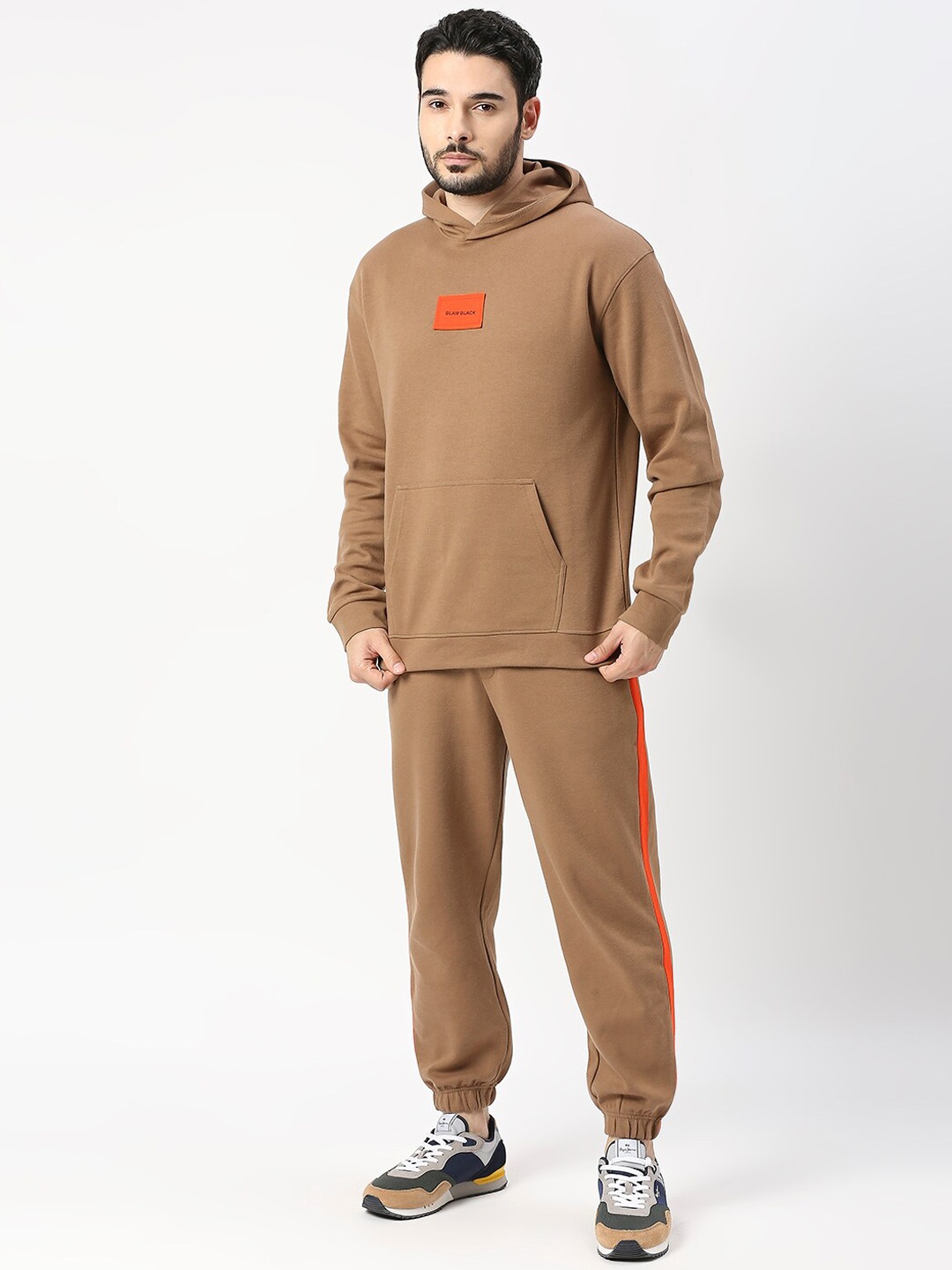 Blamblack Men Brown & Orange Colored Printed Co-Ords Set
