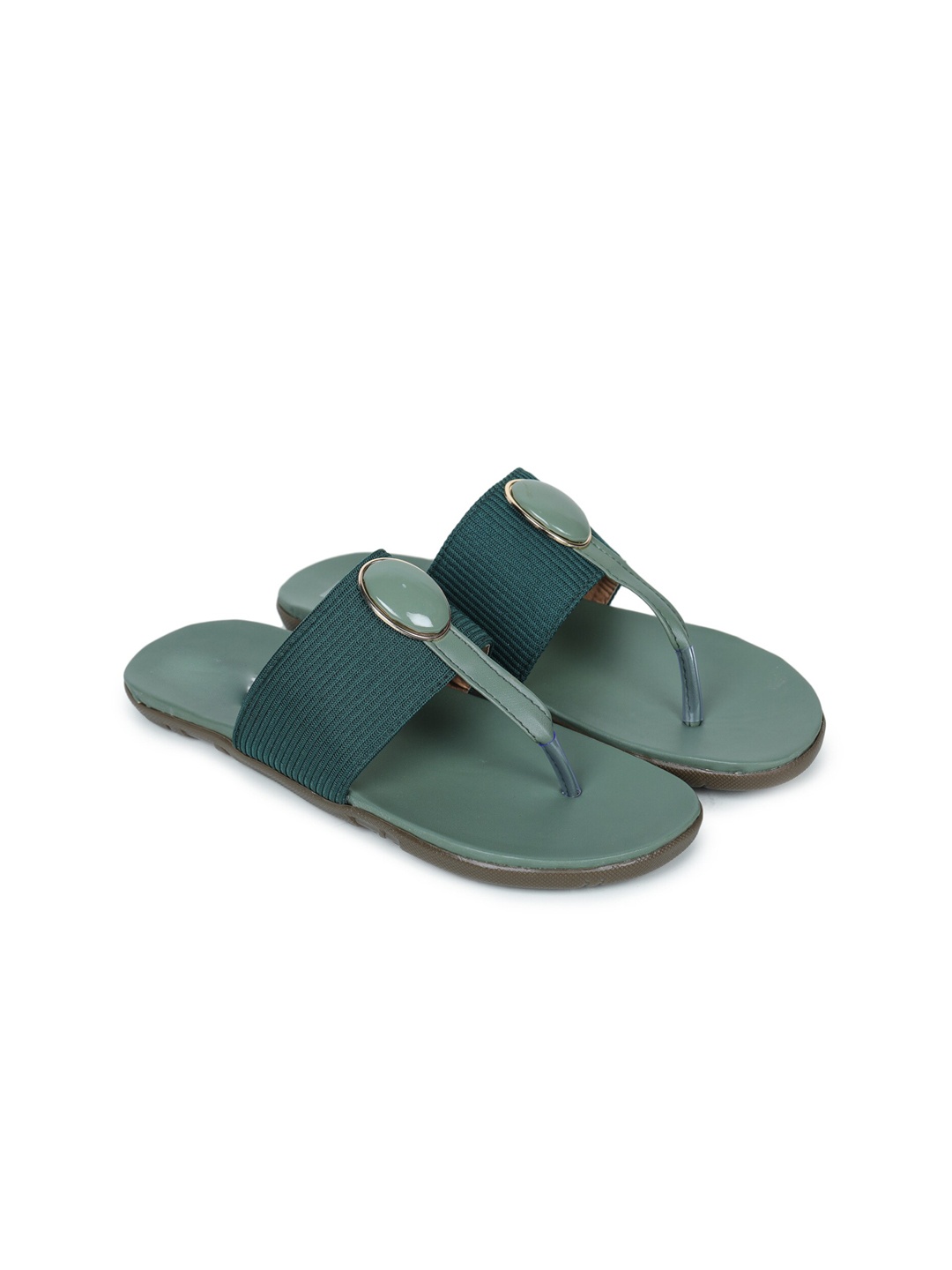 H3F Green Flatform Sandals