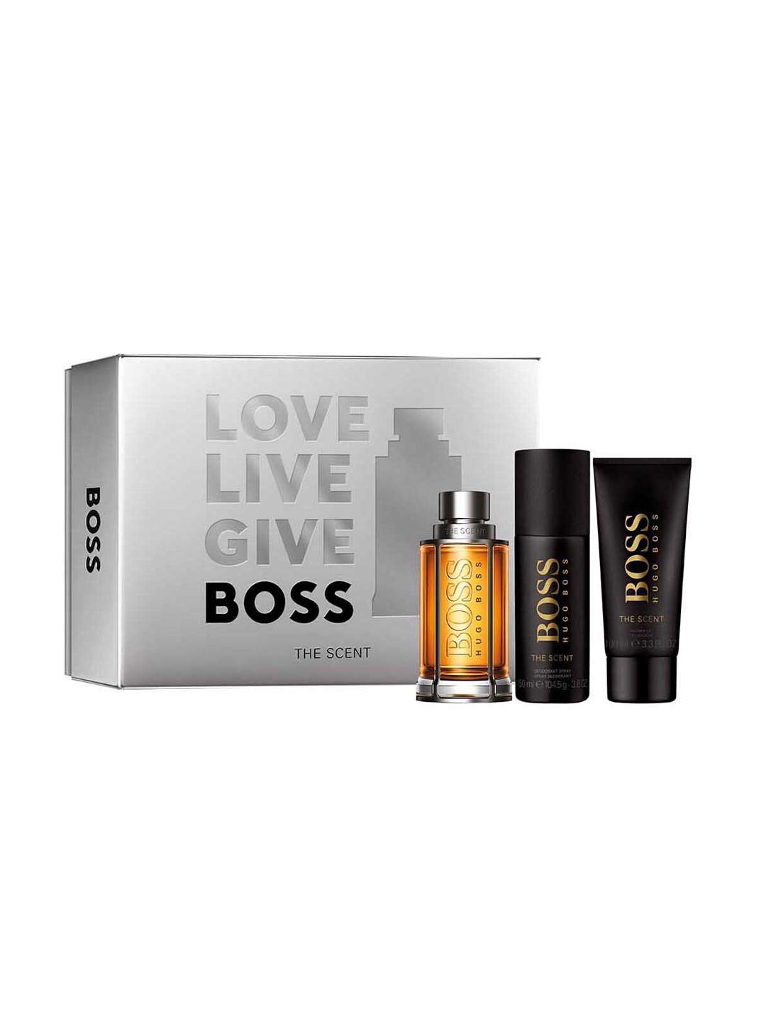 BOSS The Scent For Him Gift Set Eau de Toilette 100 ml Shower Gel 100 ml & Deo 150 ml, Transparent
BOSS The Scent For Him Gift Set Eau de Toilette 100 ml Shower Gel 100 ml & Deo 150 ml, Transparent