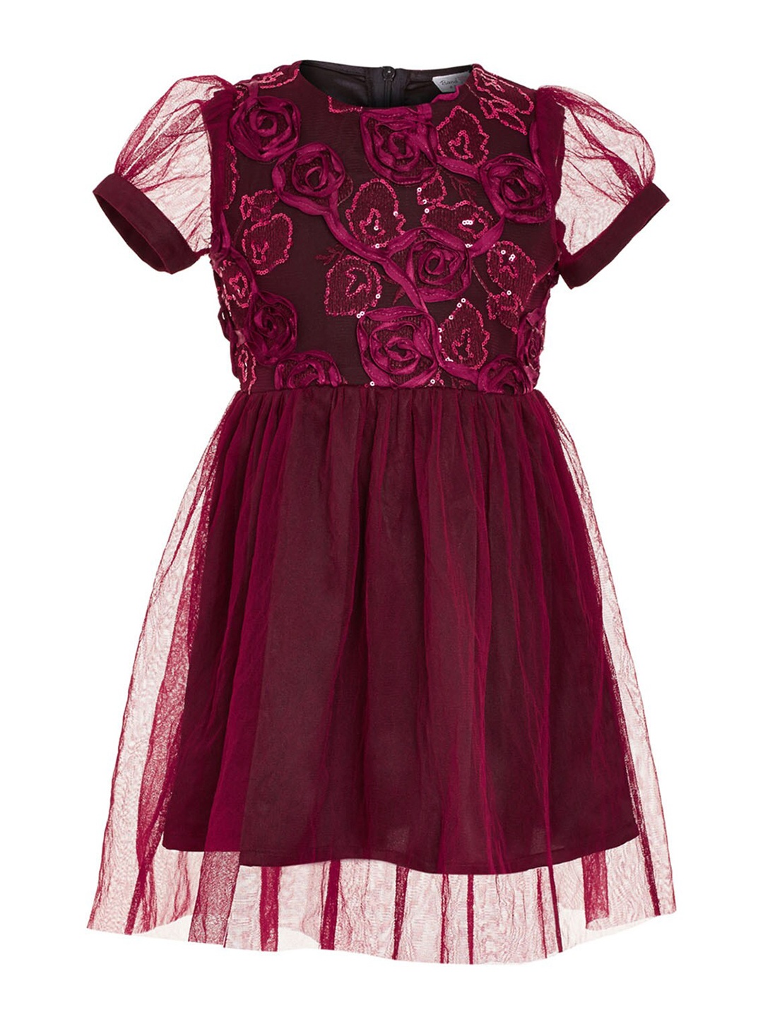 BandBox Red Net Silk Dress
