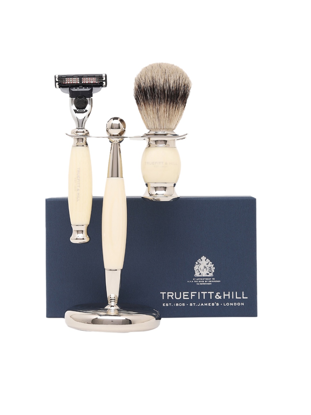 TRUEFITT & HILL Ivory Cream Edwardian Collection Mach-3 Razor & Shaving Brush, White
TRUEFITT & HILL Ivory Cream Edwardian Collection Mach-3 Razor & Shaving Brush, White