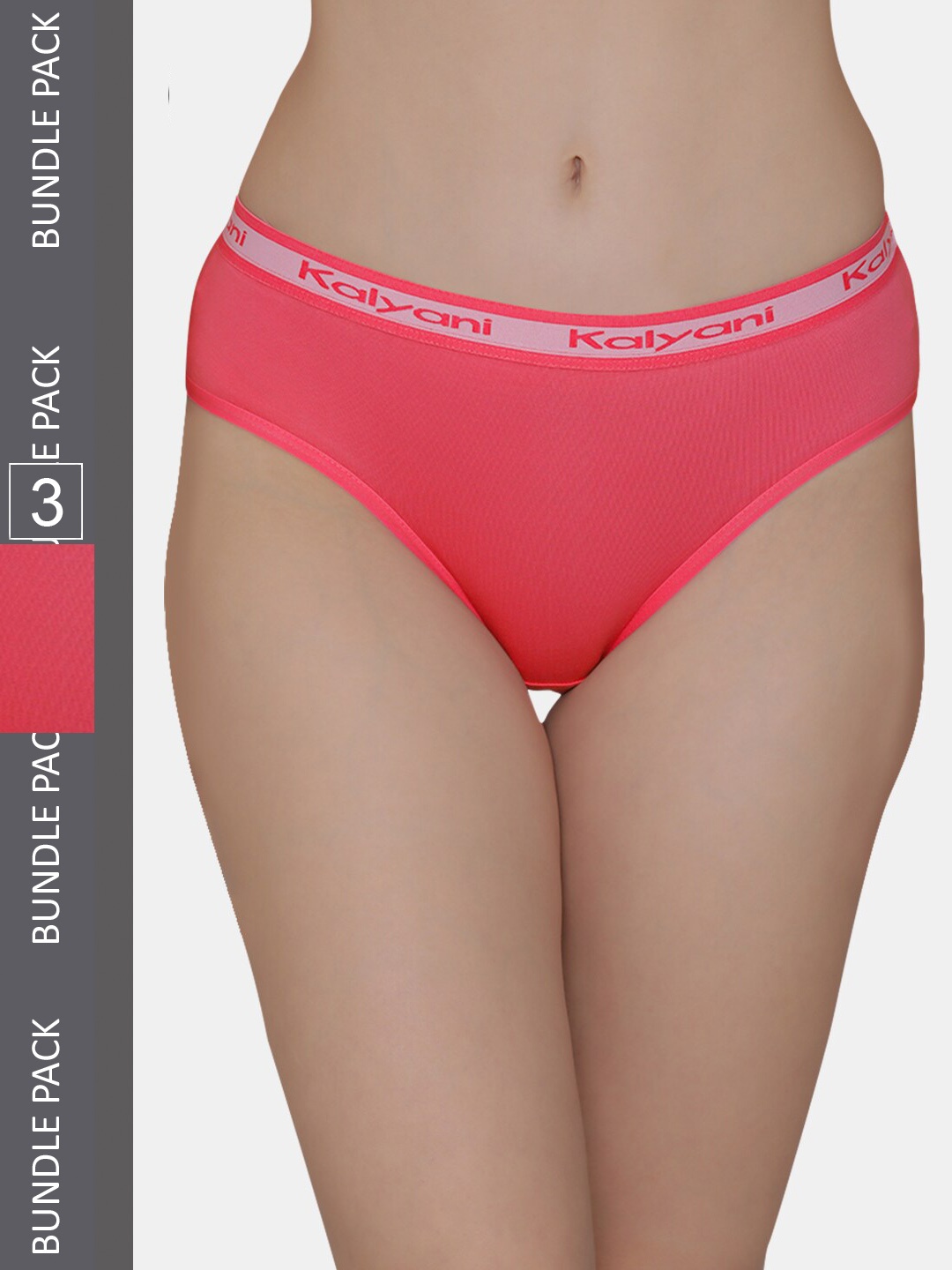 Kalyani Women Pack Of 3 Coral Mid-Rise Hipster Briefs