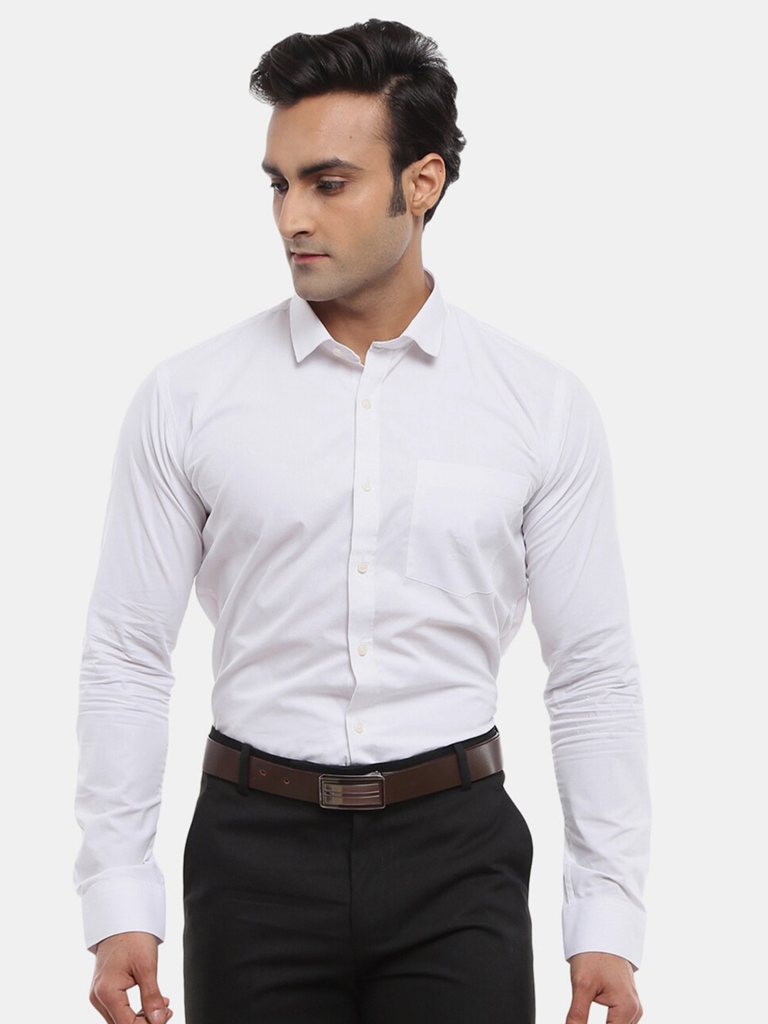 V-Mart Men White Classic Cotton Formal Shirt