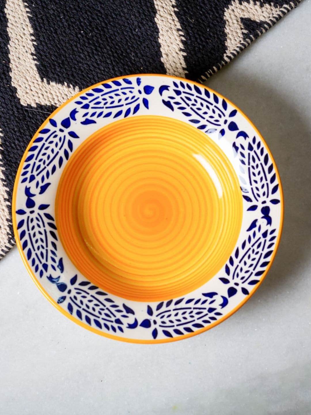 JASMEY HOMES Yellow & Blue Dishwasher and Microwave Safe Printed Ceramic Glossy Plate
JASMEY HOMES Yellow & Blue Dishwasher and Microwave Safe Printed Ceramic Glossy Plate