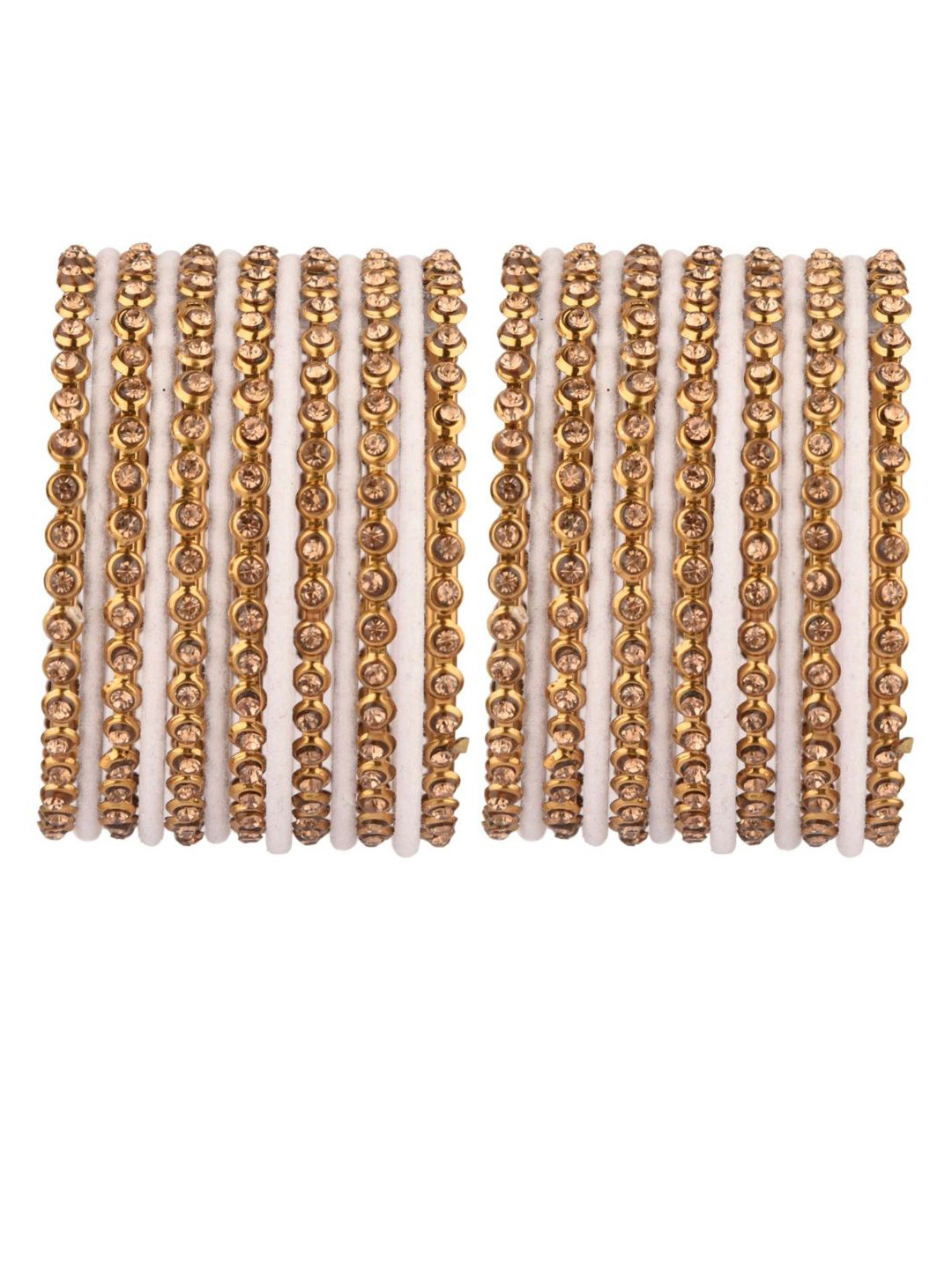 Efulgenz Antique Designer Contemporary 26-Pcs Gold-Plated & White Crystal-Studded Bangle Set
Efulgenz Antique Designer Contemporary 26-Pcs Gold-Plated & White Crystal-Studded Bangle Set