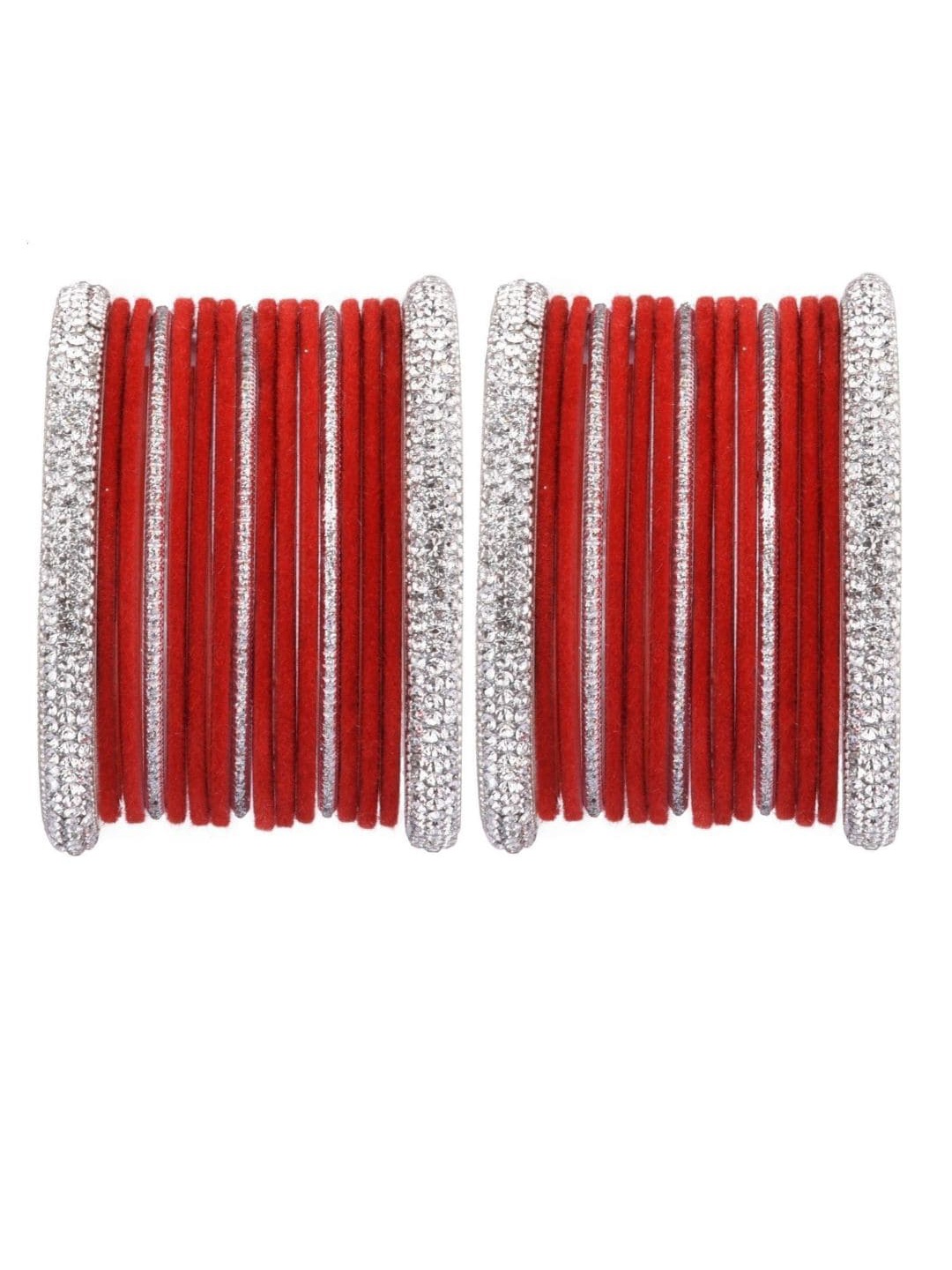 Efulgenz Classic Fashion Set Of 34 Rhodium-Plated & Silver-Toned Red Crystal Bangle Set
Efulgenz Classic Fashion Set Of 34 Rhodium-Plated & Silver-Toned Red Crystal Bangle Set