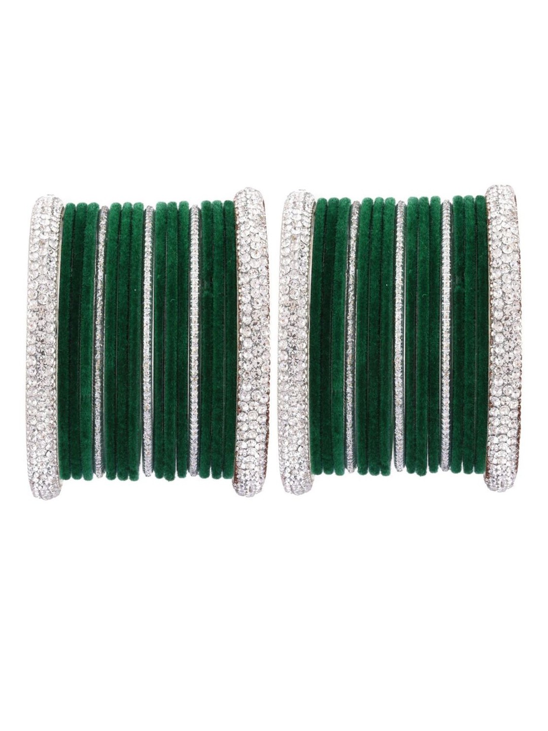 Efulgenz Classic Fashion Set Of 34 Rhodium-Plated & Silver-Toned Green Crystal Bangle Set
Efulgenz Classic Fashion Set Of 34 Rhodium-Plated & Silver-Toned Green Crystal Bangle Set