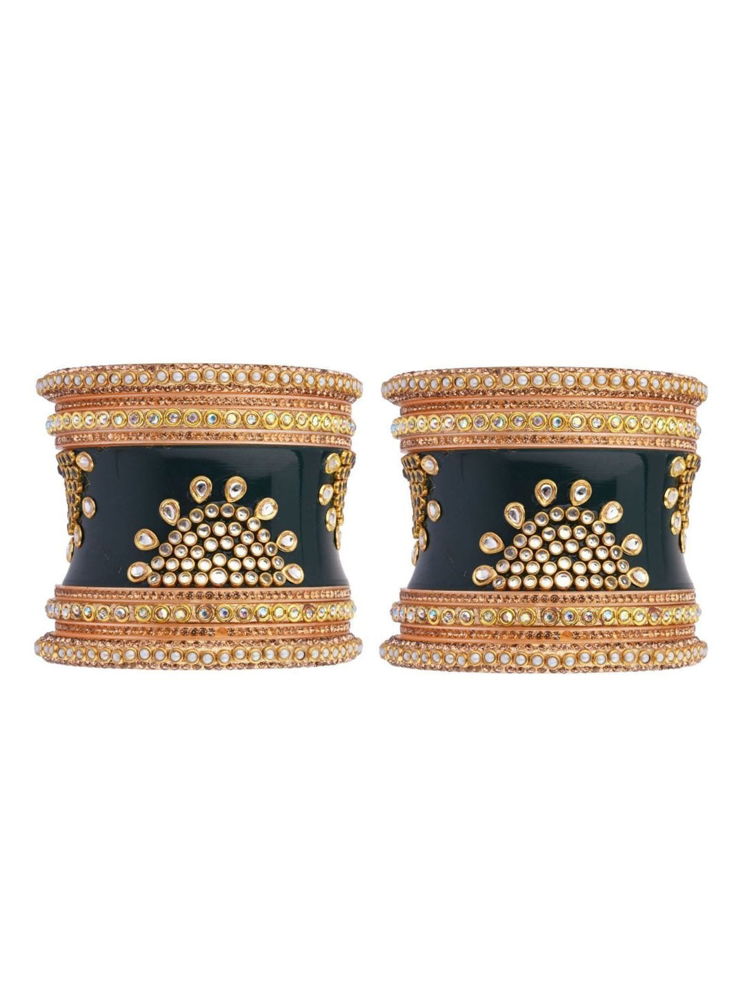 Efulgenz Antique Designer 8-Pcs Gold-Plated & Green Bangle Set
Efulgenz Antique Designer 8-Pcs Gold-Plated & Green Bangle Set