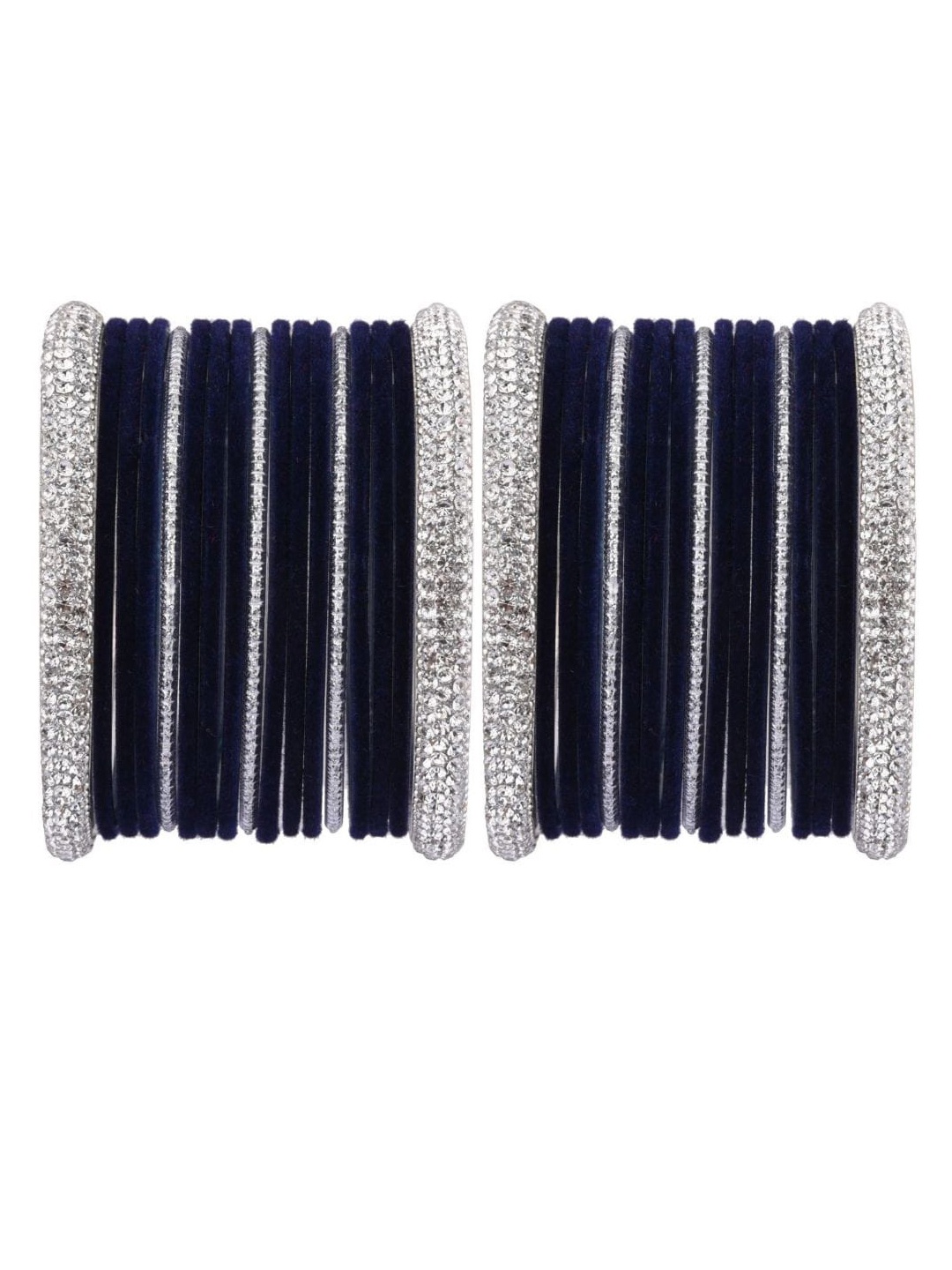 Efulgenz Classic Fashion 68-Pcs Rhodium-Plated & Navy Blue Crystal-Studded Bangle Set
Efulgenz Classic Fashion 68-Pcs Rhodium-Plated & Navy Blue Crystal-Studded Bangle Set