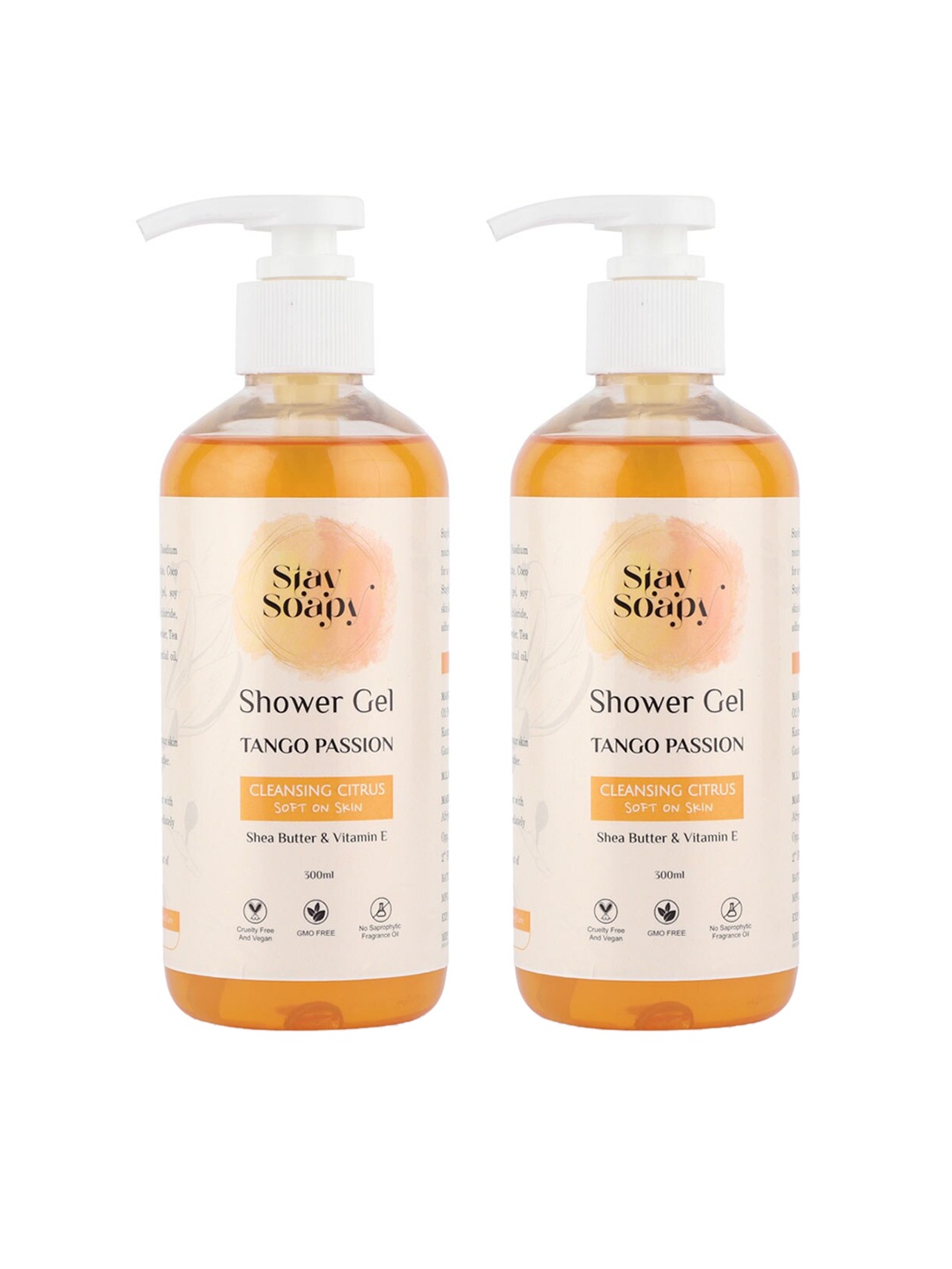 Stay Soapy Tango Passion Set Of 2 Shea Butter & Vitamin E Shower Gel 300 ml Each, Green
Stay Soapy Tango Passion Set Of 2 Shea Butter & Vitamin E Shower Gel 300 ml Each, Green