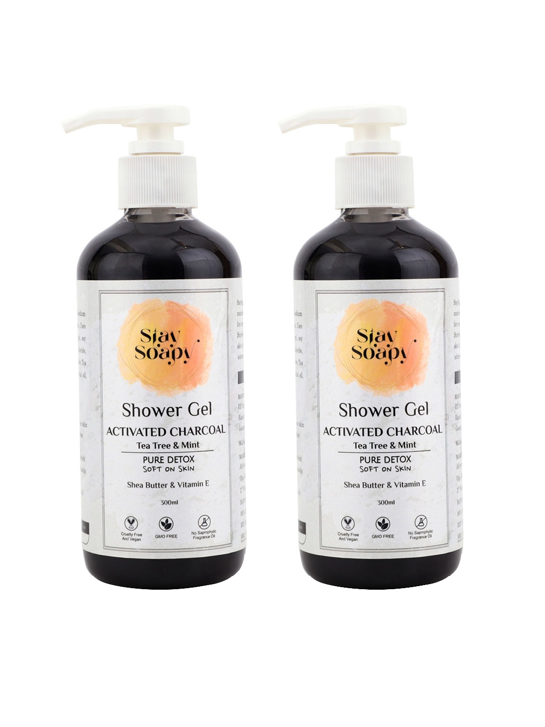 Stay Soapy Activated Charcoal Set Of 2 Shea Butter & Vitamin E Shower Gel 300ml Each, Green
Stay Soapy Activated Charcoal Set Of 2 Shea Butter & Vitamin E Shower Gel 300ml Each, Green