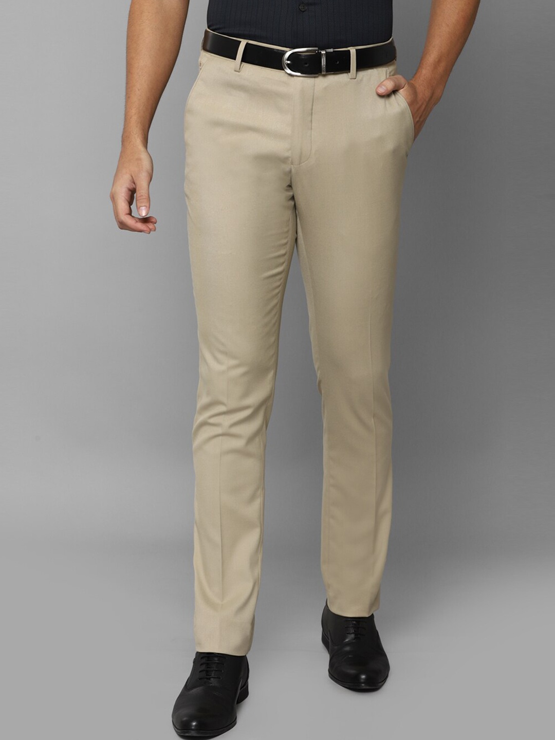 Louis Philippe Men Beige Slim Fit Trousers