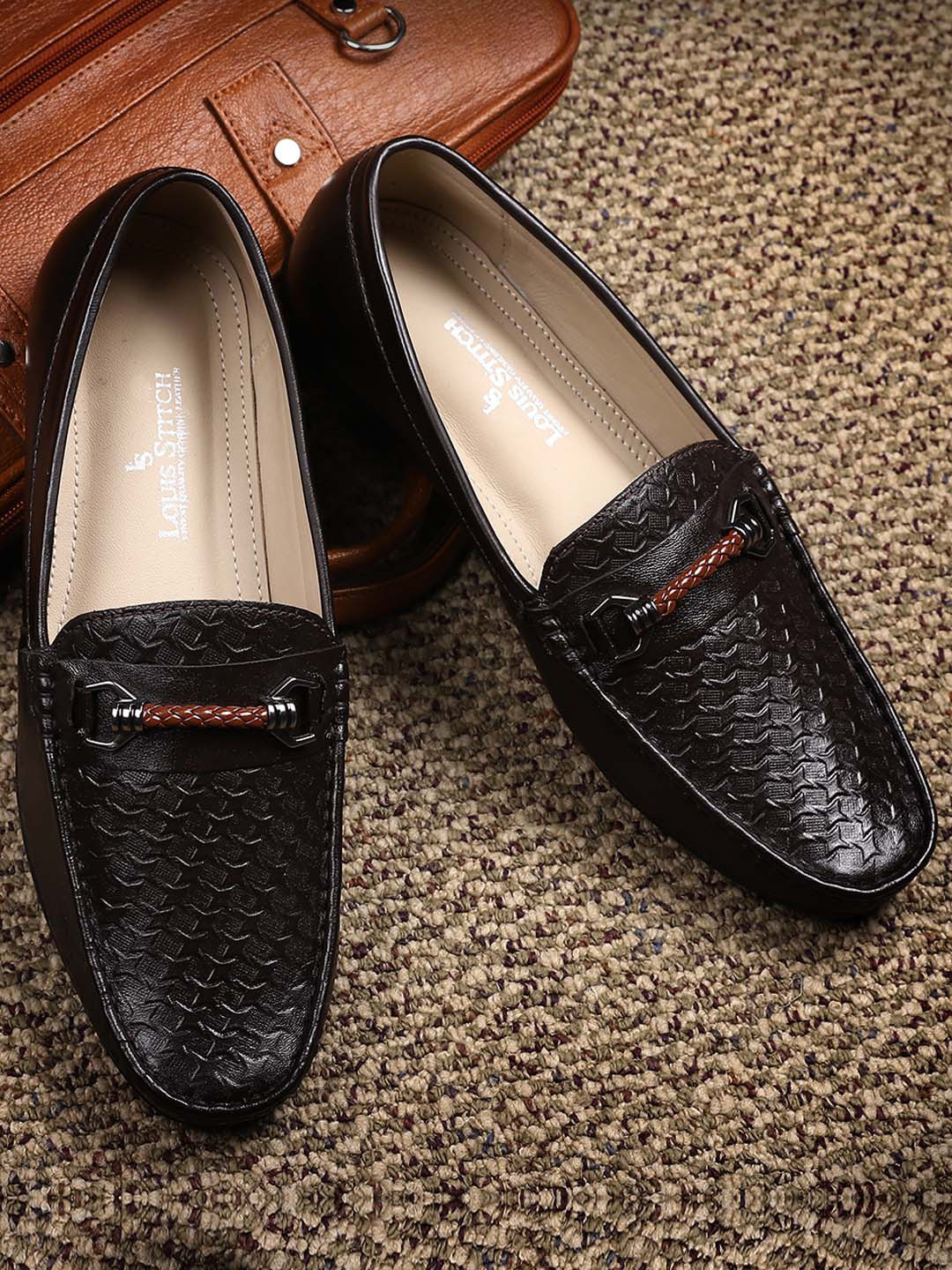 LOUIS STITCH Horsebit Men Coffee Brown Textured Leather Formal Loafers 
LOUIS STITCH Horsebit Men Coffee Brown Textured Leather Formal Loafers