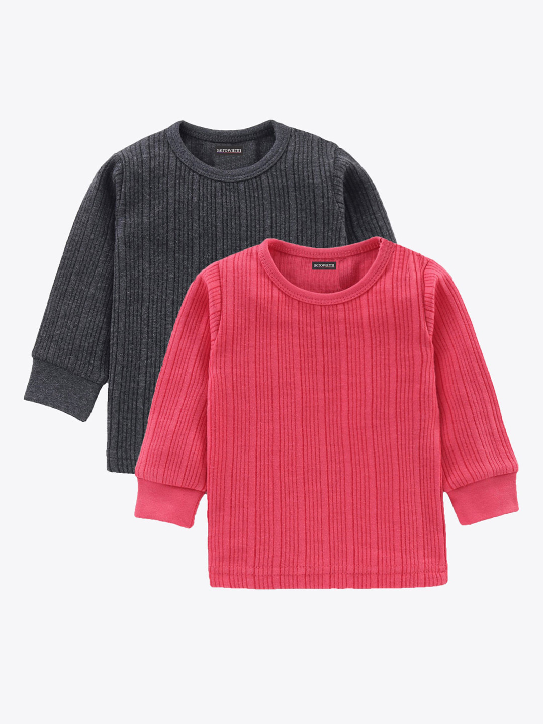 Aerowarm Infants Pack Of 2 Charcoal & Coral-Pink Striped Cotton Thermal Top
Aerowarm Infants Pack Of 2 Charcoal & Coral-Pink Striped Cotton Thermal Top