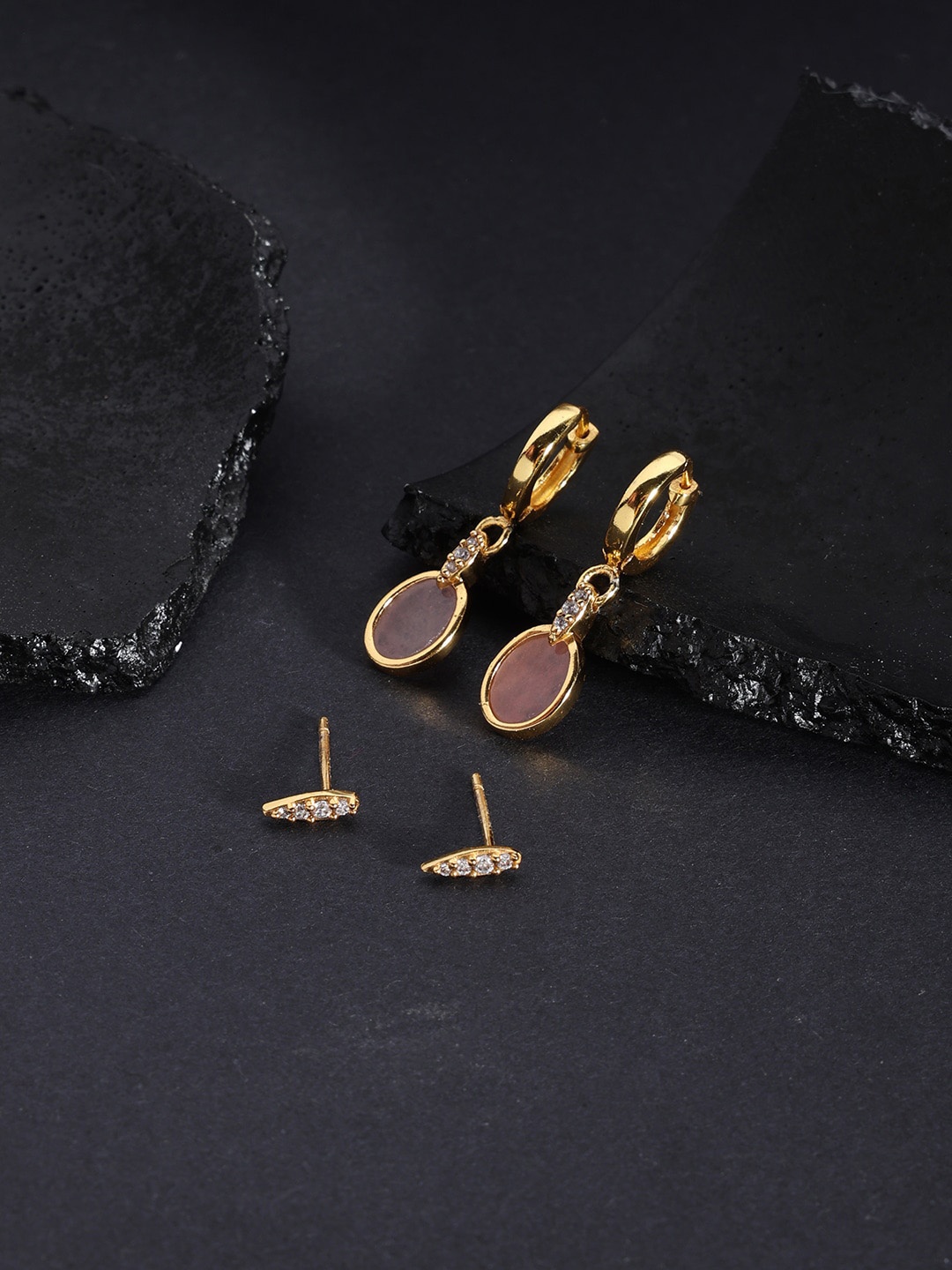 Accessorize London Women 14K Gold Plated Z Stone Rose Quartz Stud And Hoop Earring Set
Accessorize London Women 14K Gold Plated Z Stone Rose Quartz Stud And Hoop Earring Set