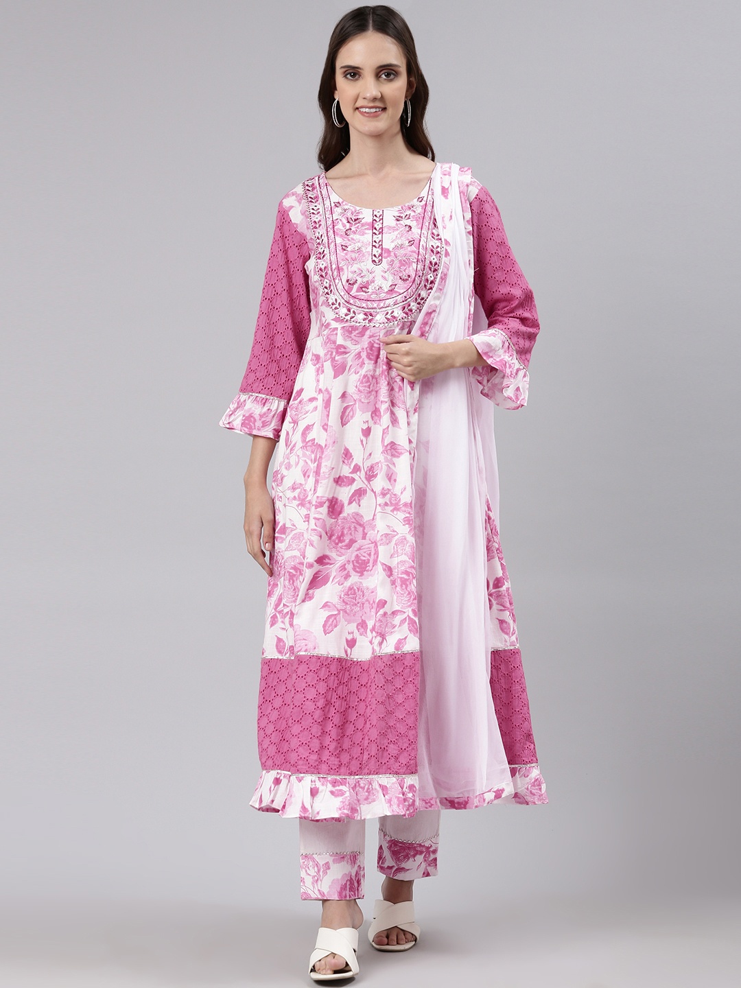 Readiprint Fashions Women Embroidered Pure Cotton Kurta with Trousers & With Dupatta, Pink
Readiprint Fashions Women Embroidered Pure Cotton Kurta with Trousers & With Dupatta, Pink
