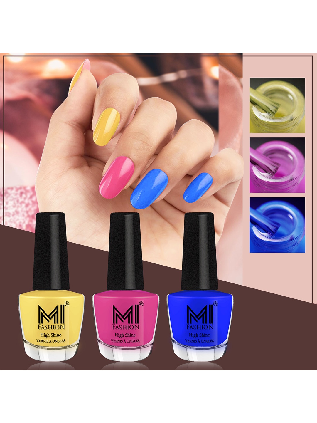 MI FASHION Vernis A Ongles Set Of 3 Bang On High Shine Long Stay Nail Polishes 12ml each, Blue
MI FASHION Vernis A Ongles Set Of 3 Bang On High Shine Long Stay Nail Polishes 12ml each, Blue