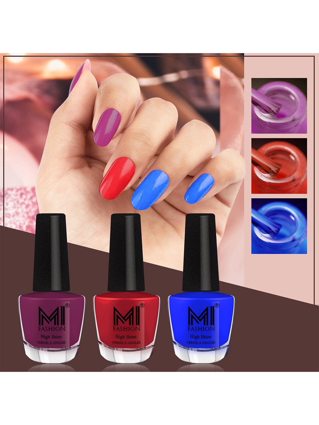 MI FASHION Vernis A Ongles Set Of 3 Bang On High Shine Long Stay Nail Polishes 12ml each, Blue
MI FASHION Vernis A Ongles Set Of 3 Bang On High Shine Long Stay Nail Polishes 12ml each, Blue