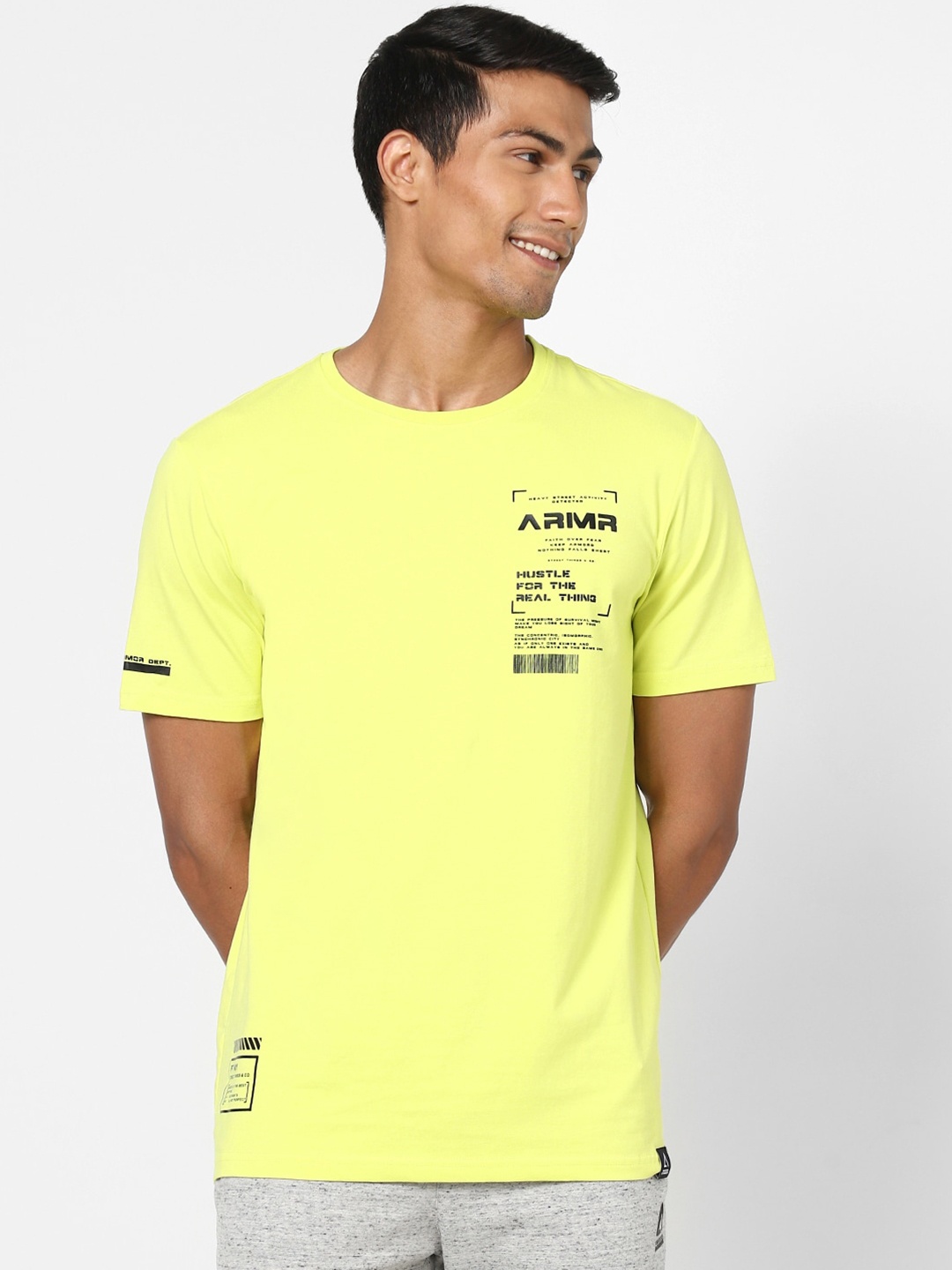Street Armor by Pantaloons Men Lime Green T-shirt