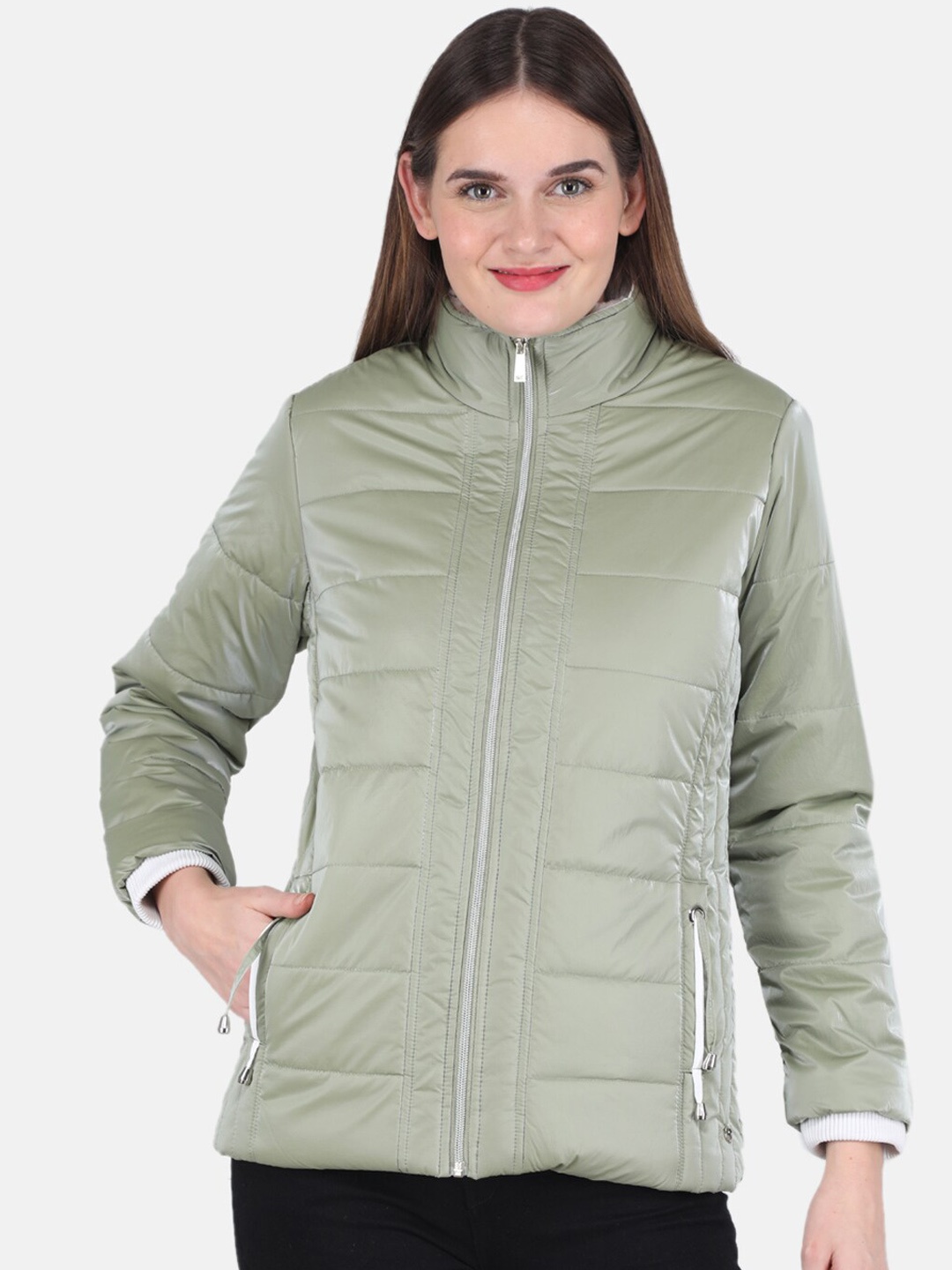 Monte Carlo Women Green Solid Puffer Jacket