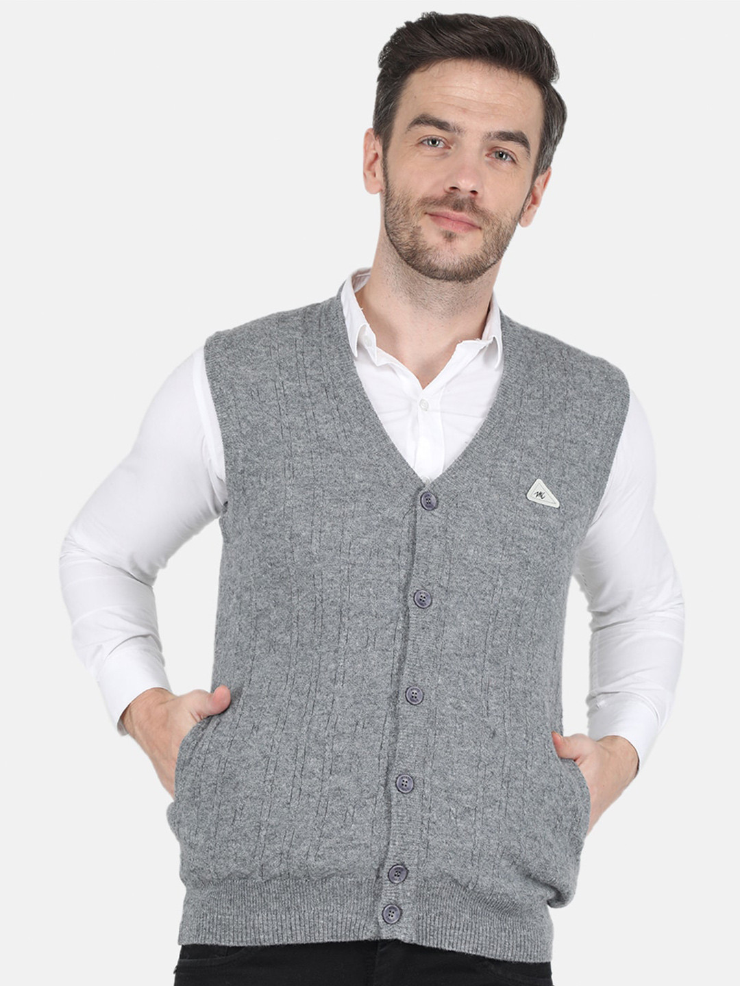 Monte Carlo Men Grey Striped Cotton Cardigan
Monte Carlo Men Grey Striped Cotton Cardigan