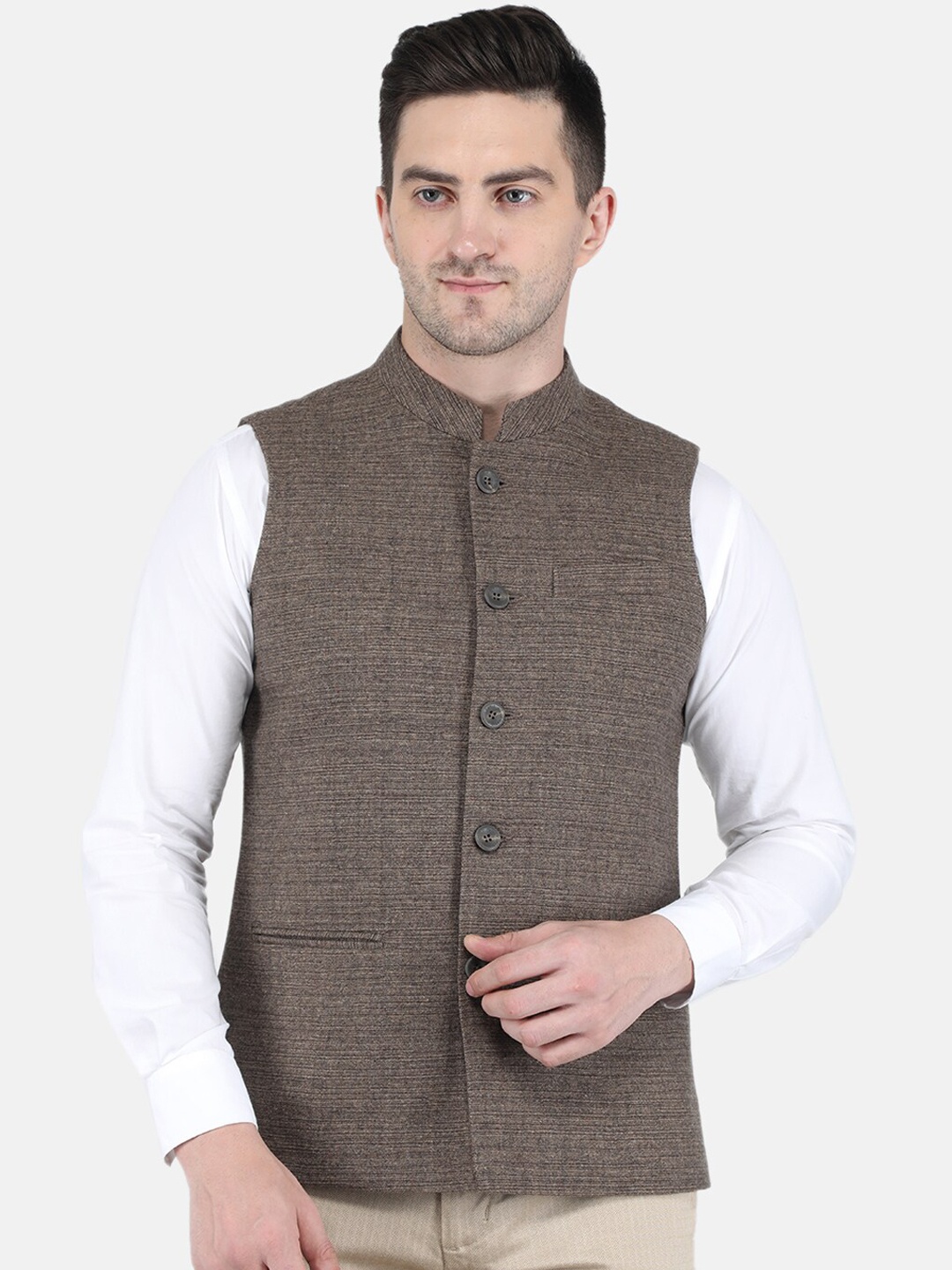 Monte Carlo Men Brown Nehru Jackets