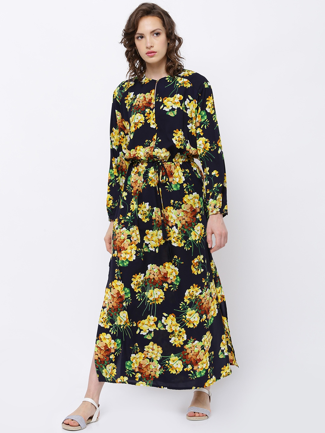 Tokyo Talkies Women Black Printed Maxi Dress
