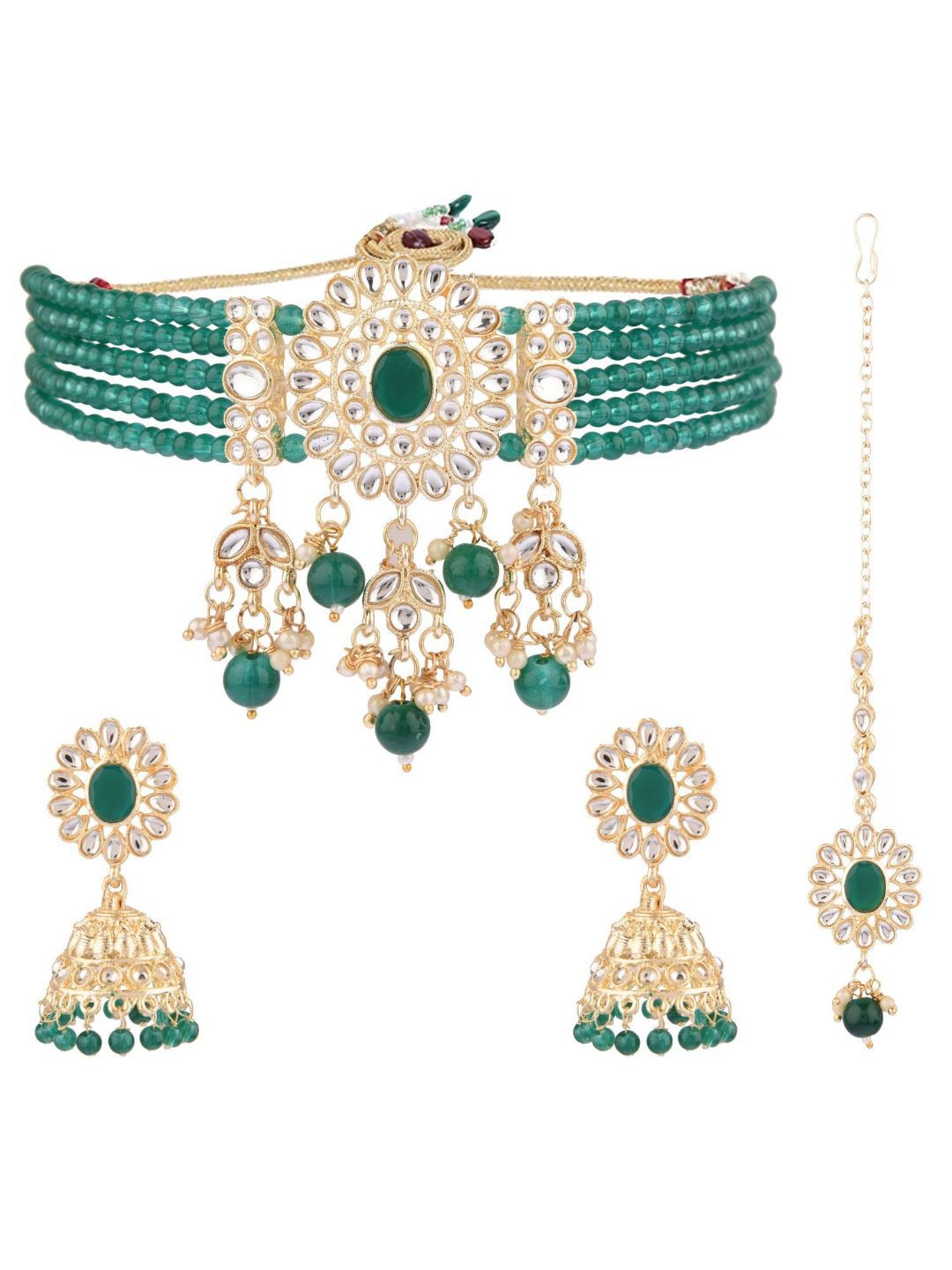 Efulgenz Women Green & White Gold-Plated Crystal Studded & Pearl Beaded Jewellery Set
Efulgenz Women Green & White Gold-Plated Crystal Studded & Pearl Beaded Jewellery Set