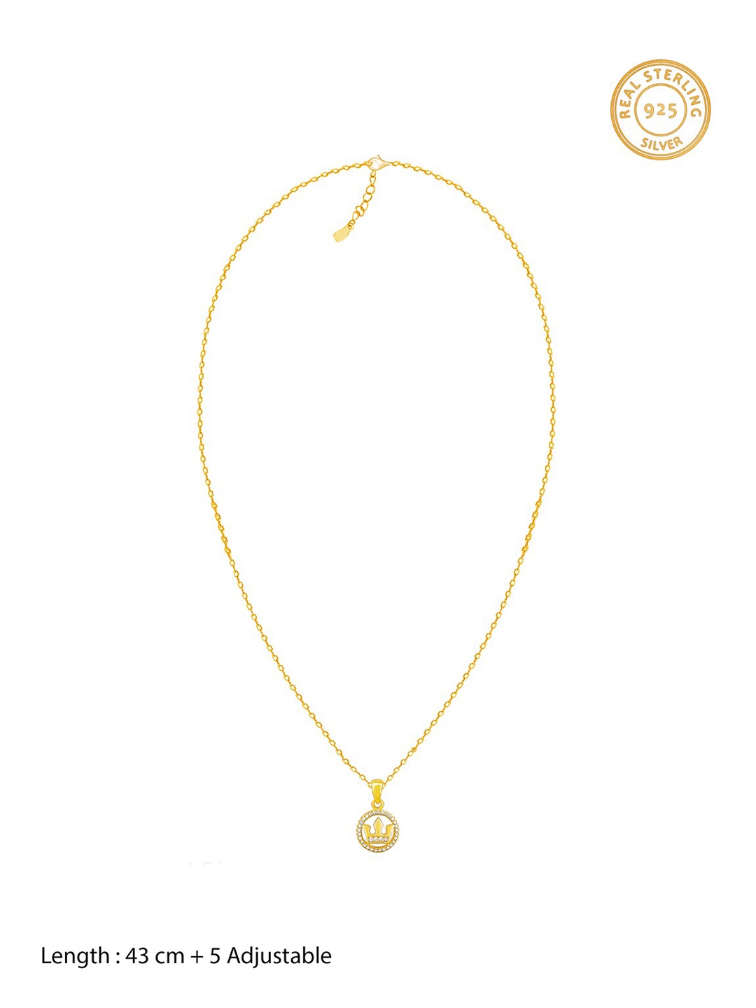 GIVA 925 Sterling Silver Golden Queen's Crown Pendant with Link Chain, Gold
GIVA 925 Sterling Silver Golden Queen's Crown Pendant with Link Chain, Gold