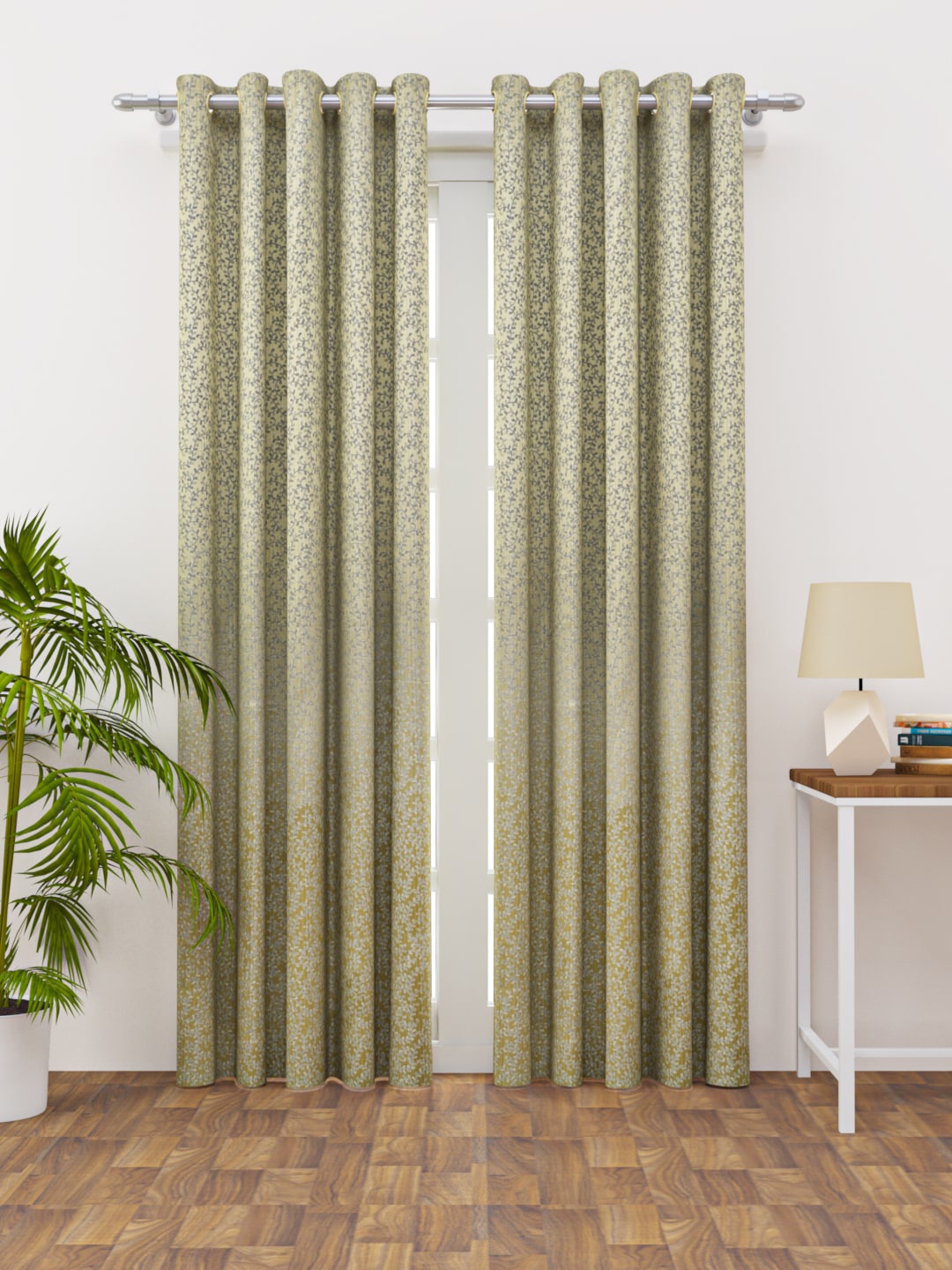 HAPPY HUES Cream-Coloured & Grey Set of 2 Floral Woven Design Long Door Curtains
HAPPY HUES Cream-Coloured & Grey Set of 2 Floral Woven Design Long Door Curtains