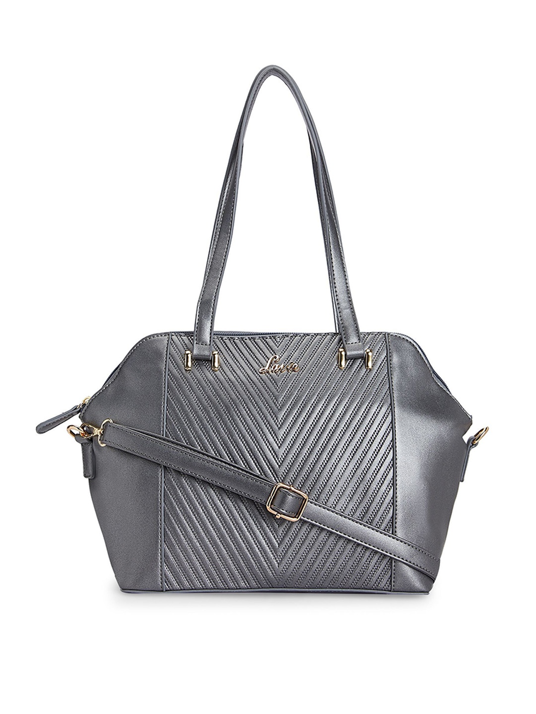 Lavie Silver-Toned Textured Shoulder Bag