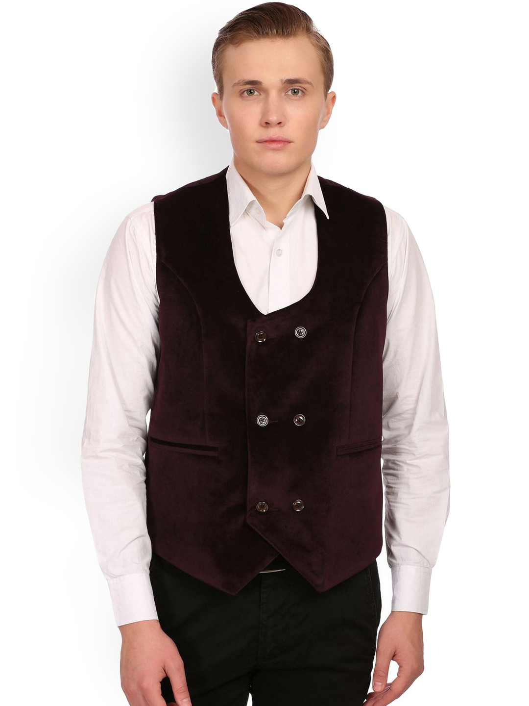 Wintage Men Burgundy Waistcoat 
Wintage Men Burgundy Waistcoat