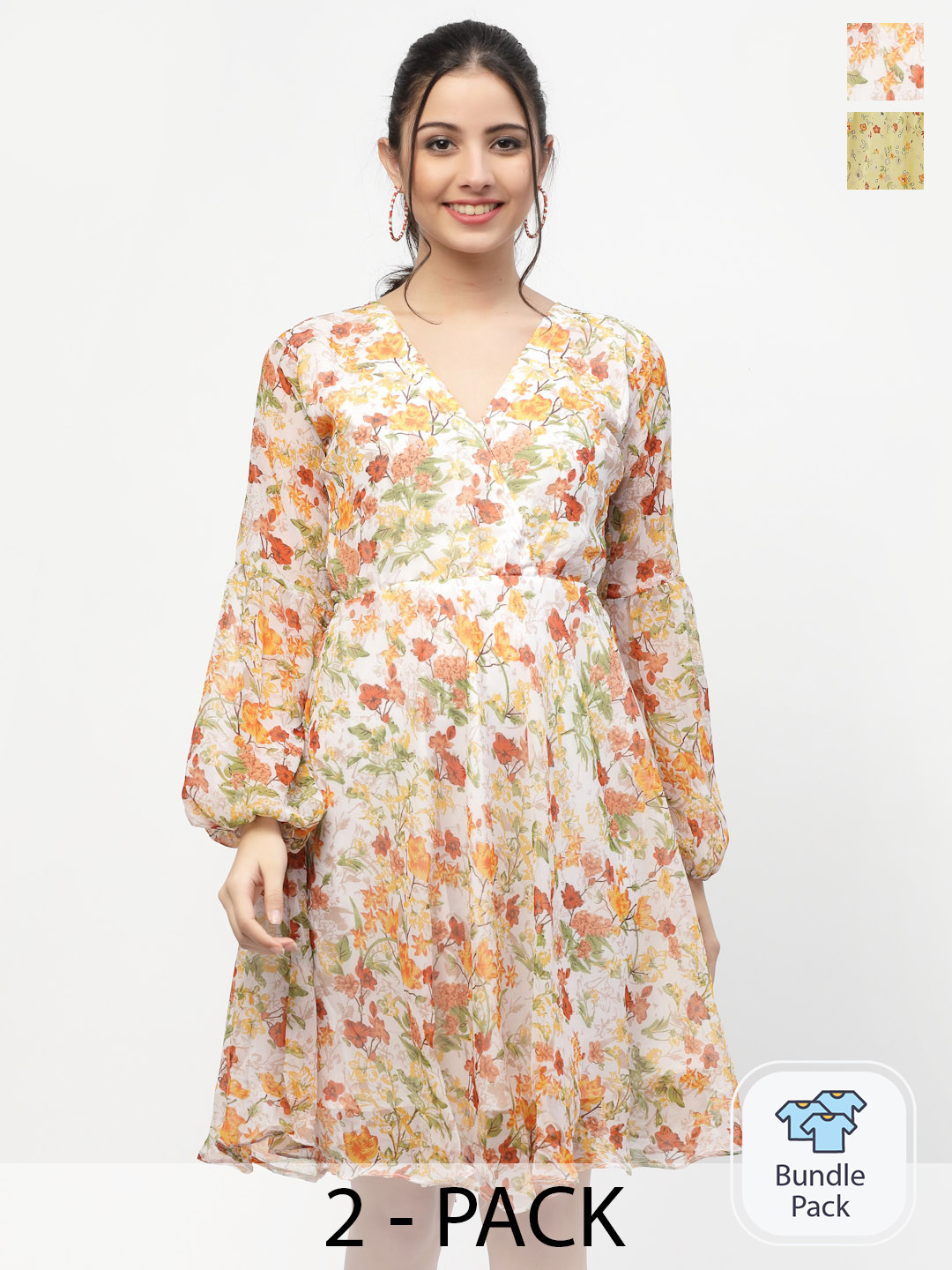 MISS AYSE Women Yellow & Red Pack Of 2 Floral Printed Fit & Flare Dresses
MISS AYSE Women Yellow & Red Pack Of 2 Floral Printed Fit & Flare Dresses